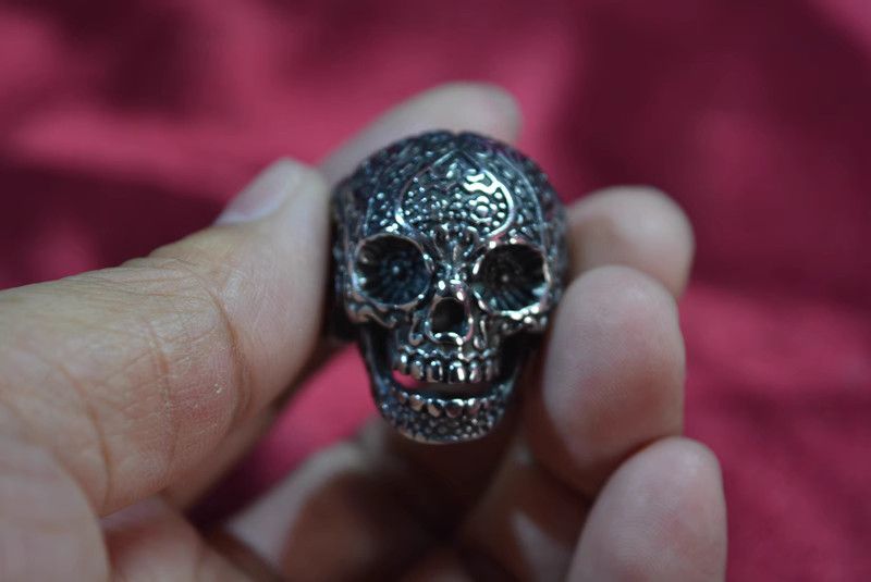 Jewelry Skull Rare Jewelry Rings Open Size Chrome Ring (Size 7-13) Size ONE SIZE - 2 Thumbnail