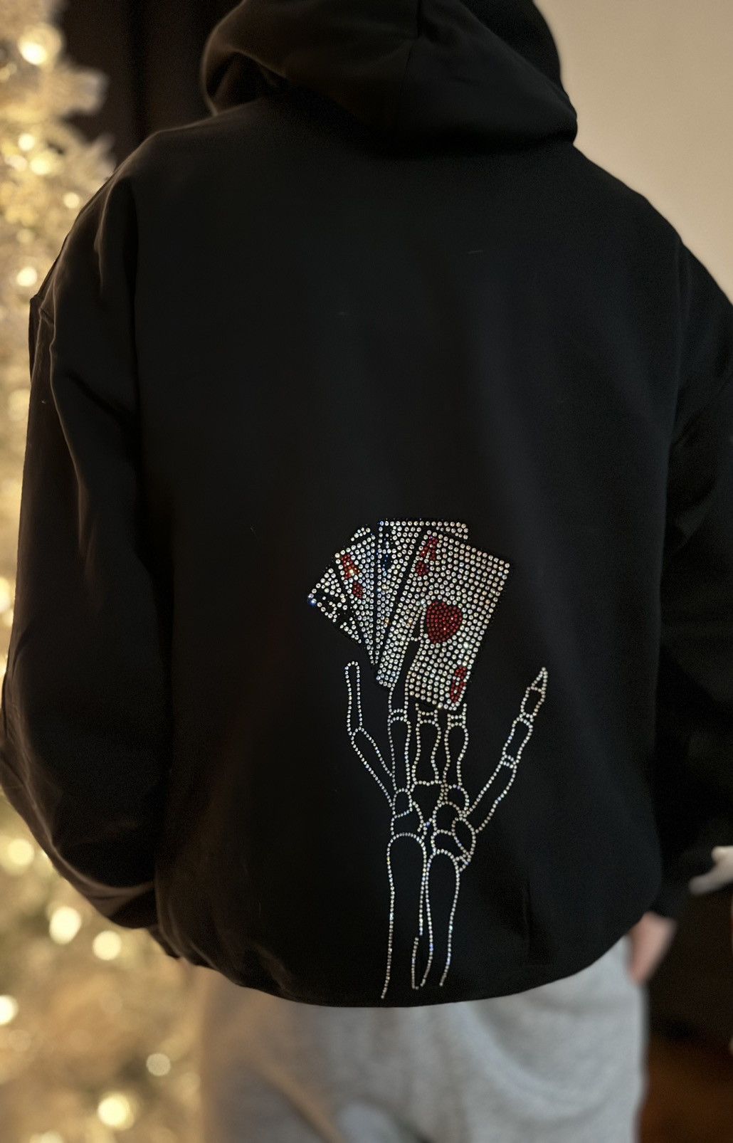 Vintage Rhinestones Poker Cards Cross Vintage Hoodie Size US M / EU 48-50 / 2 - 3 Thumbnail