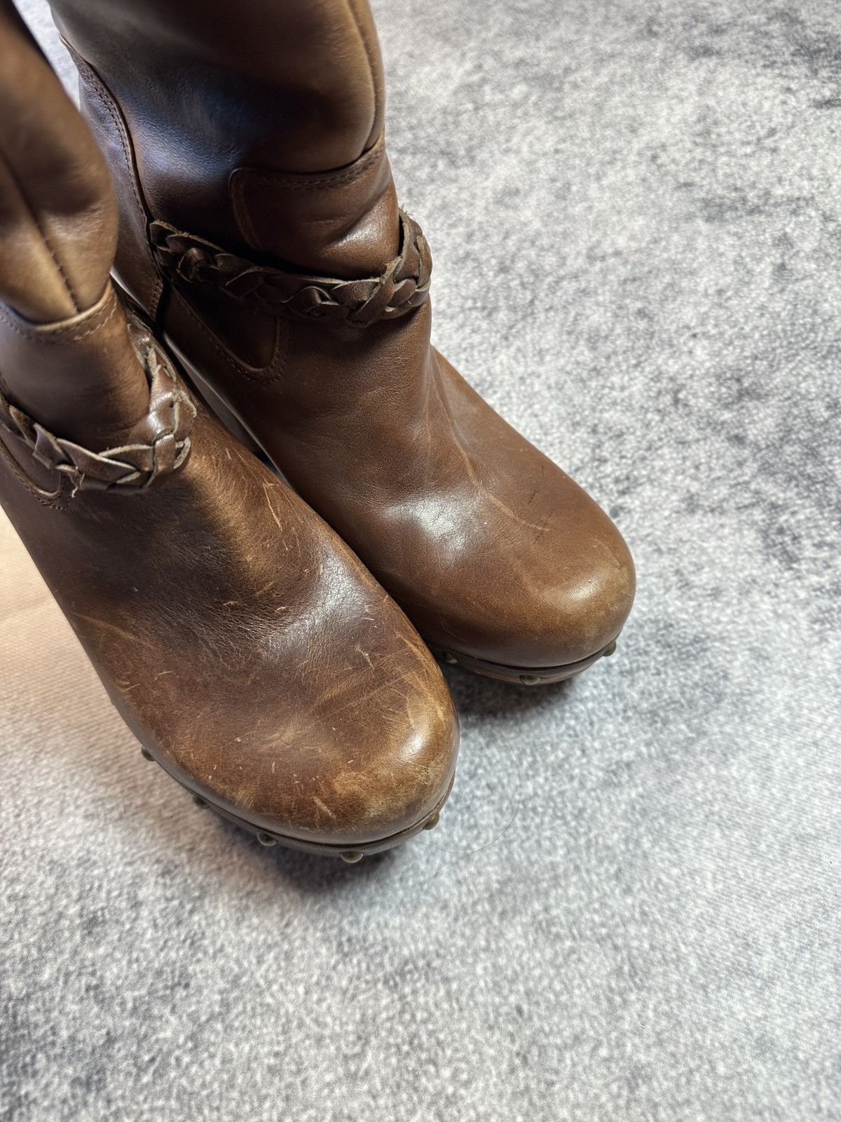 Ugg × Vintage Y2K Vintage Leather UGG High Boots Streetwear Rare USA 9 Size US 9 / IT 39 - 5 Thumbnail