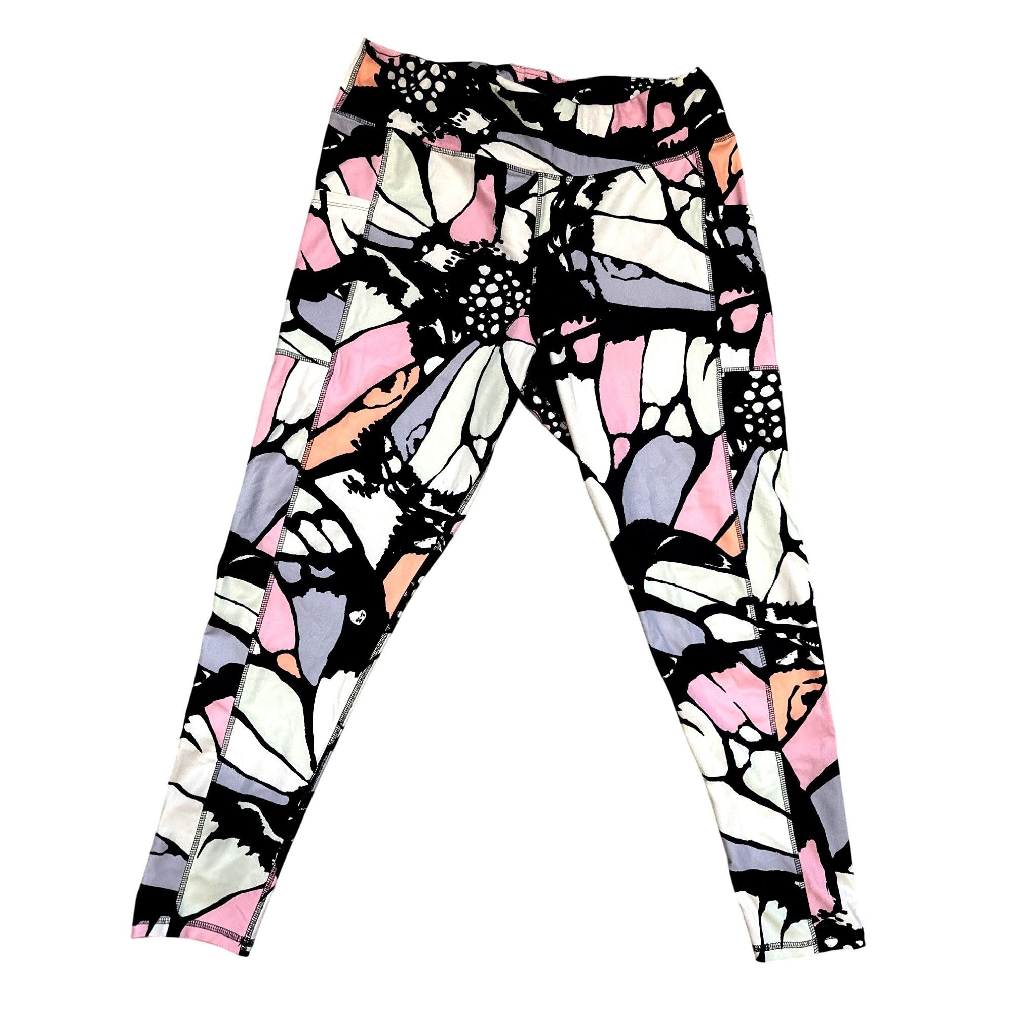 Other CCC Active Athletic Leggings Black Multi Color Abstract Prin Size 34" / US 12 / IT 48 - 2 Thumbnail
