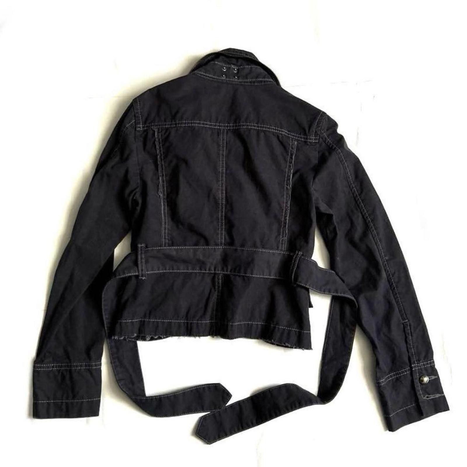 Other Vintage 2000s biker style slim fit frill black jacket Size XS / US 0-2 / IT 36-38 - 2 Thumbnail