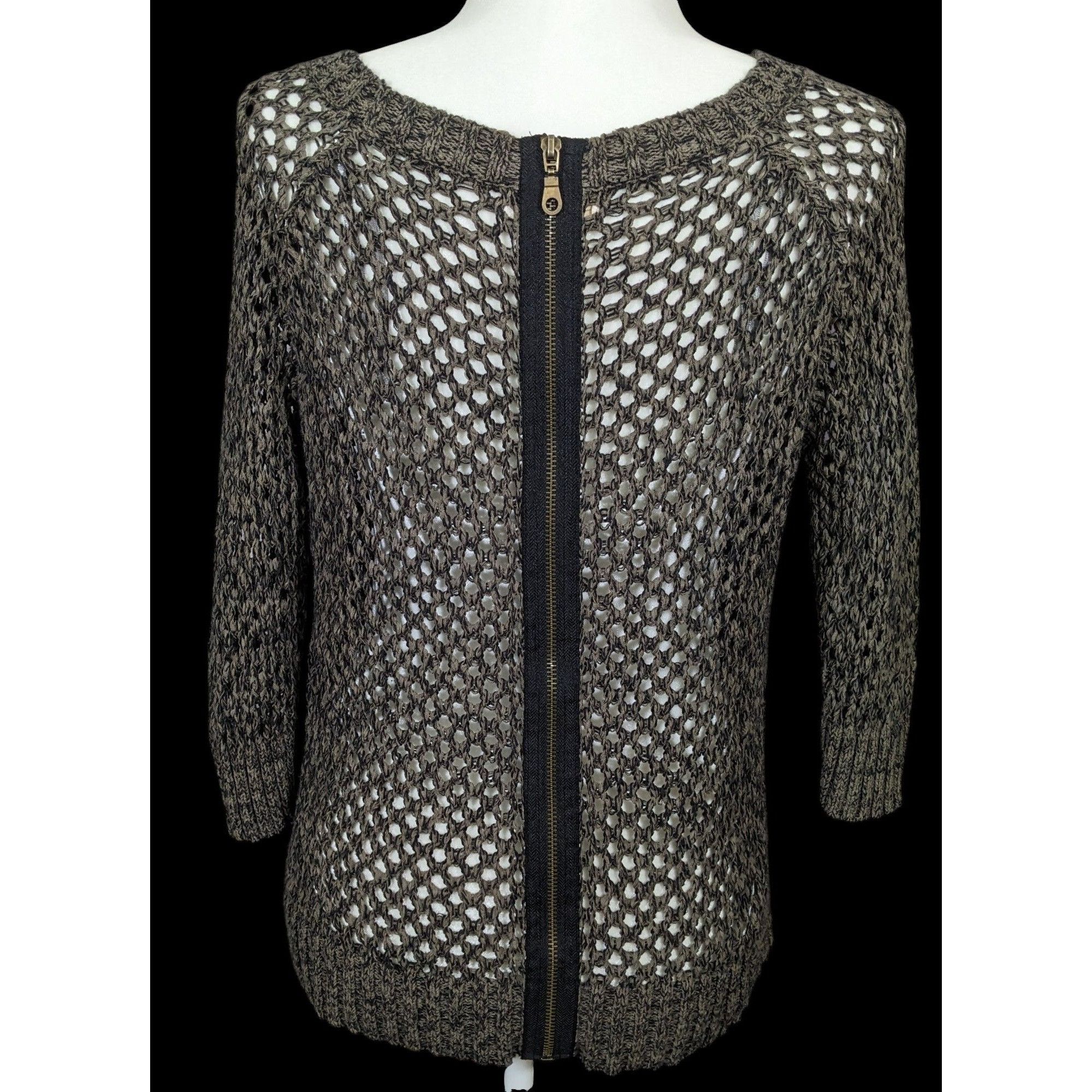 Other Trendy Grunge Mesh Zipper Accent Sheer Sweater Size M / US 6-8 / IT 42-44 - 3 Thumbnail