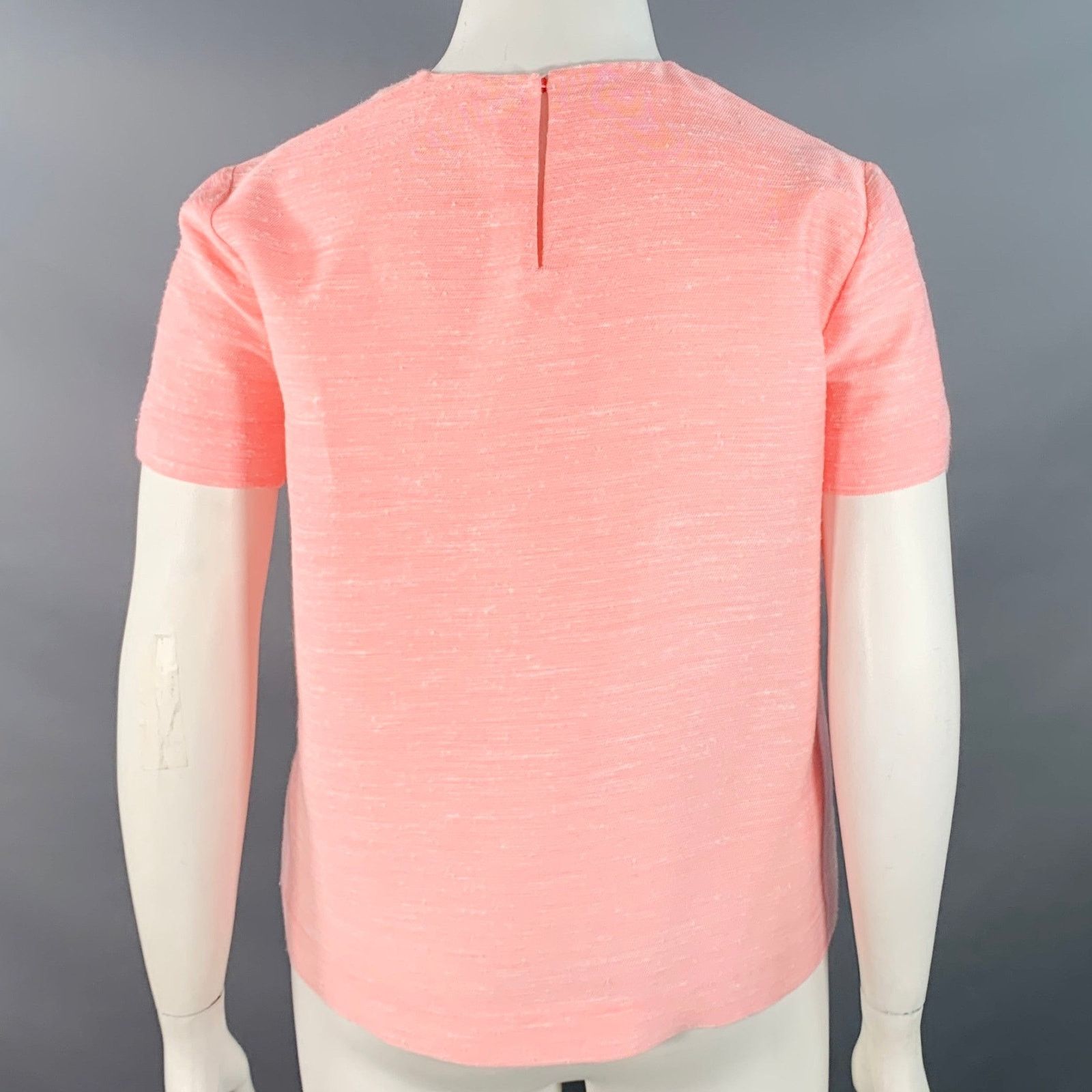 Stella McCartney STELLA McCARTNEY Pink Rayon Silk Textured Crew Neck Boxy Top Size L / US 10 / IT 46 - 3 Thumbnail