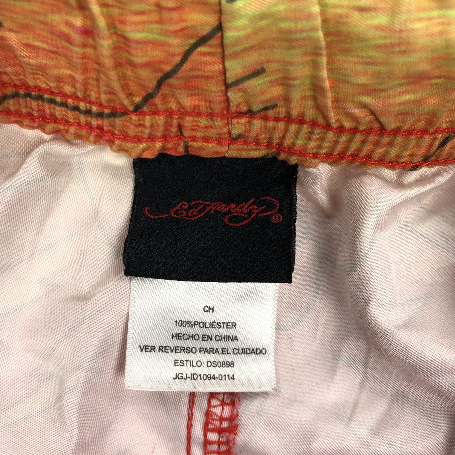 Ed Hardy Ed Hardy Board Shorts Mens S Ombre Tattoo Art Graphic Print Quick Dry Beach Swim Trunks Red Yellow Size US 29 - 5 Thumbnail