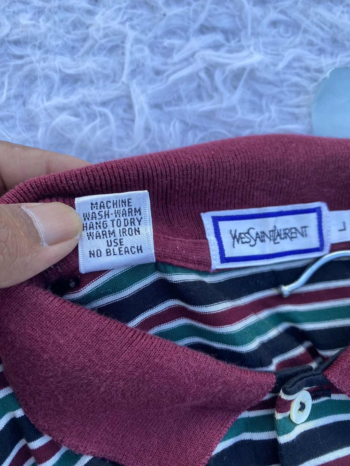Yves Saint Laurent Rare Vintage Yves Saint Laurent YSL Striped Collar Shirt Size US M / EU 48-50 / 2 - 15 Thumbnail