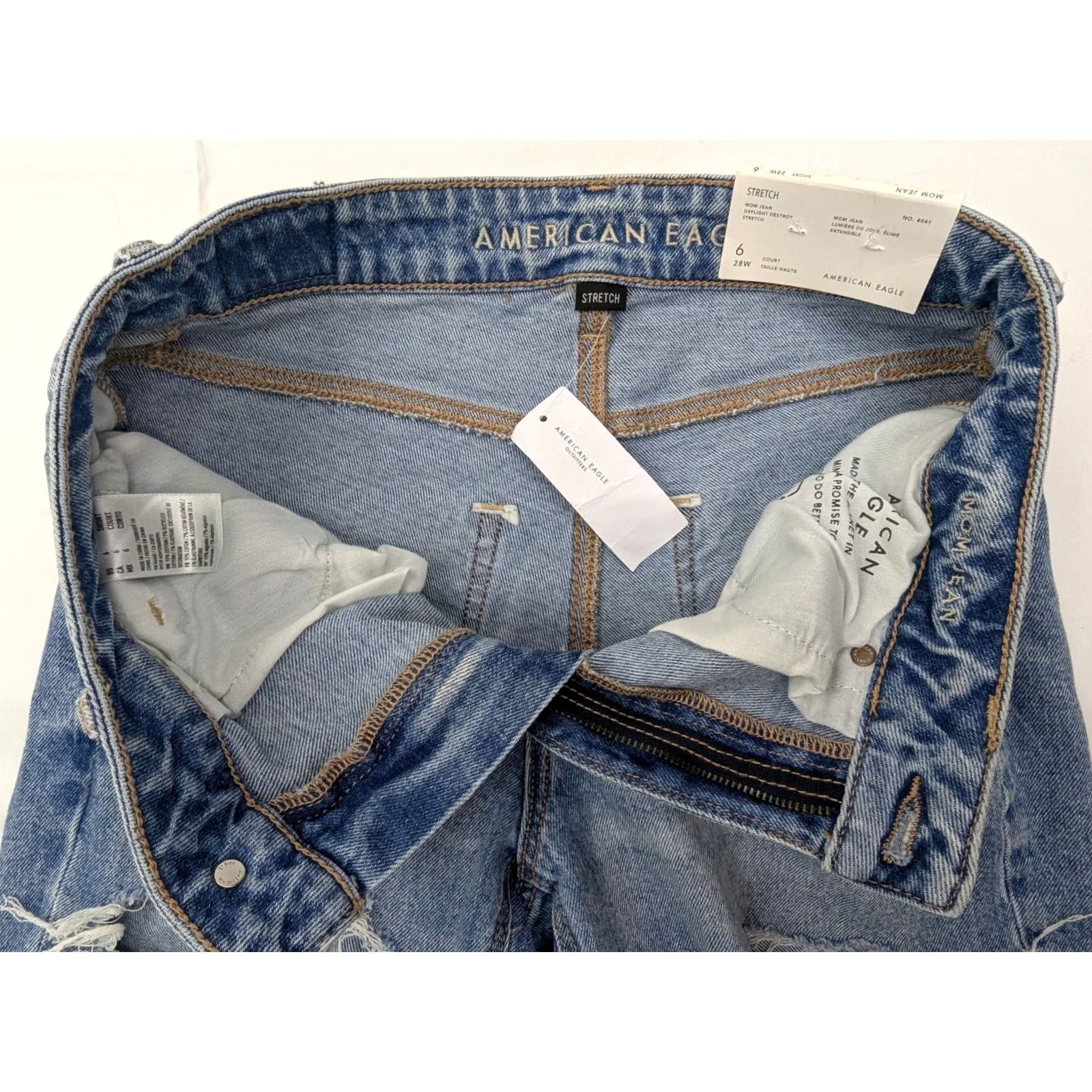 American Eagle Outfitters American Eagle Outfitters Mom Jeans Distressed Women 6 Short 28x26 Denim Blue 90s Grunge Retro Rock NWT Size 27" / US 4 / IT 40 - 7 Thumbnail