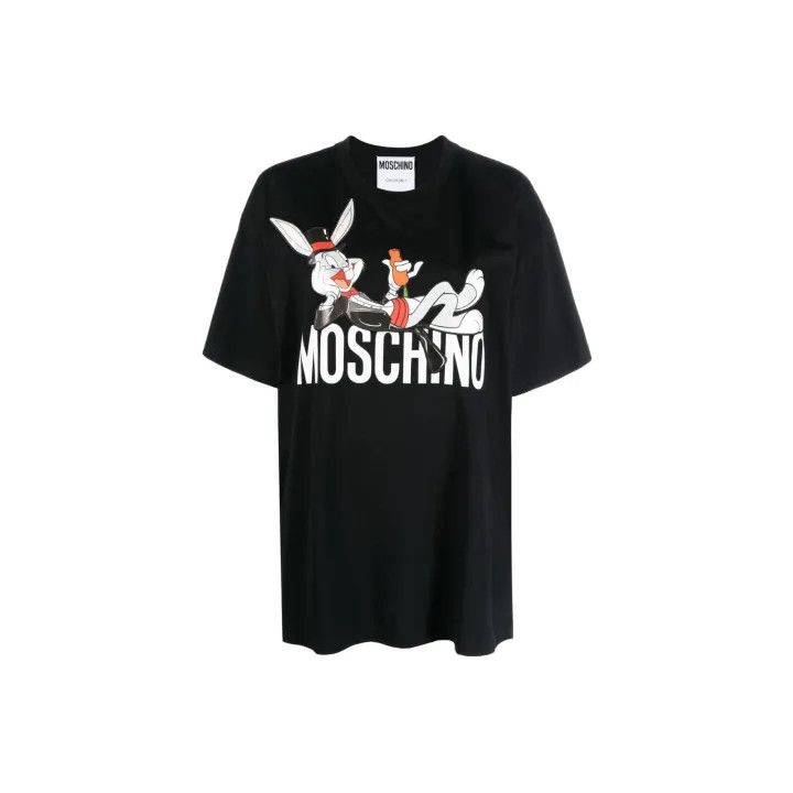 Moschino Moschino Graphic Logo Short Sleeve T-Shirt 0079 Size S / US 4 / IT 40 - 1 Thumbnail