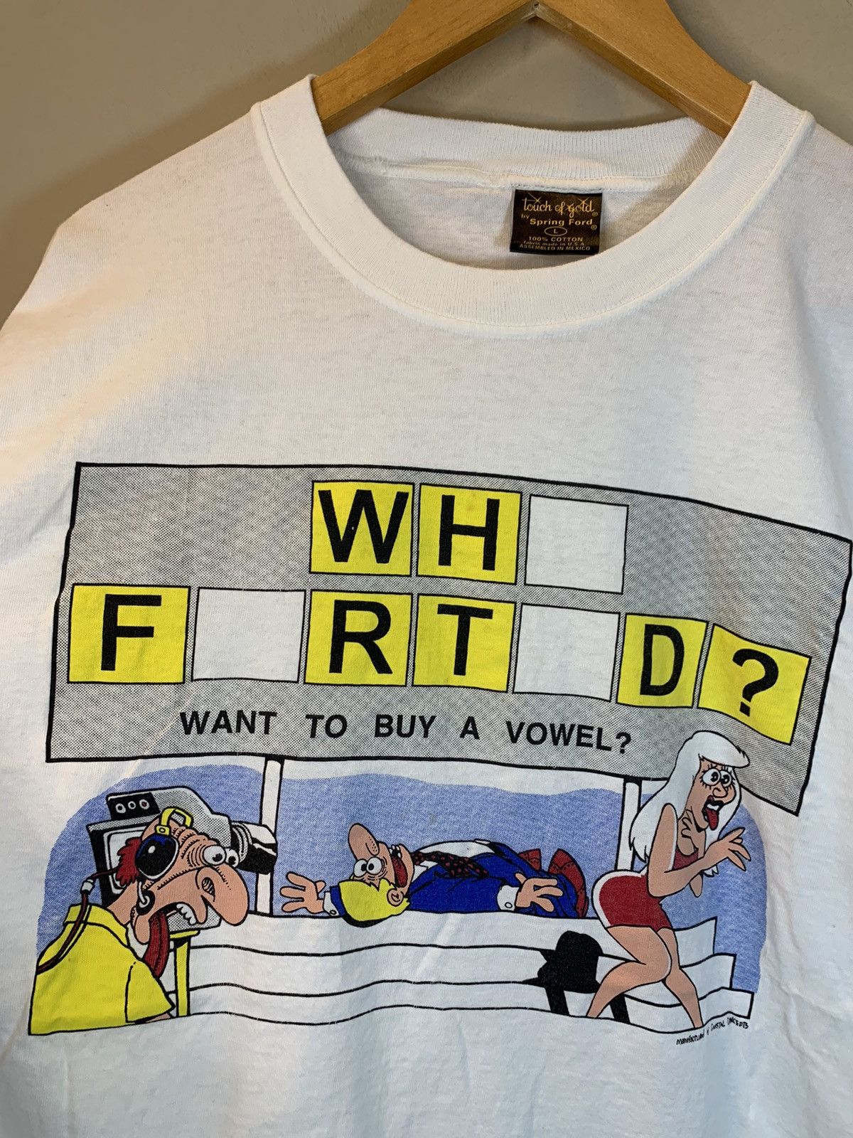 Vintage *RARE* Vintage Who Farted? Wheel Of Fortune Parody T-Shirt L Size US L / EU 52-54 / 3 - 2 Thumbnail