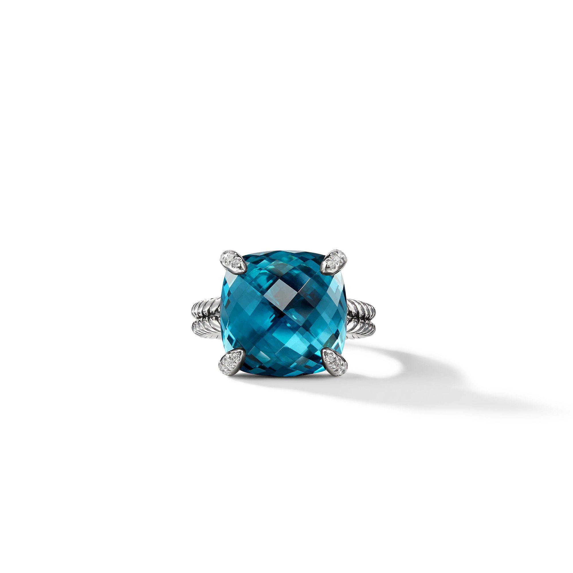 David Yurman o1w1db10525 R12742D Ring in Silver with Topaz and Diamond Size ONE SIZE - 3 Thumbnail