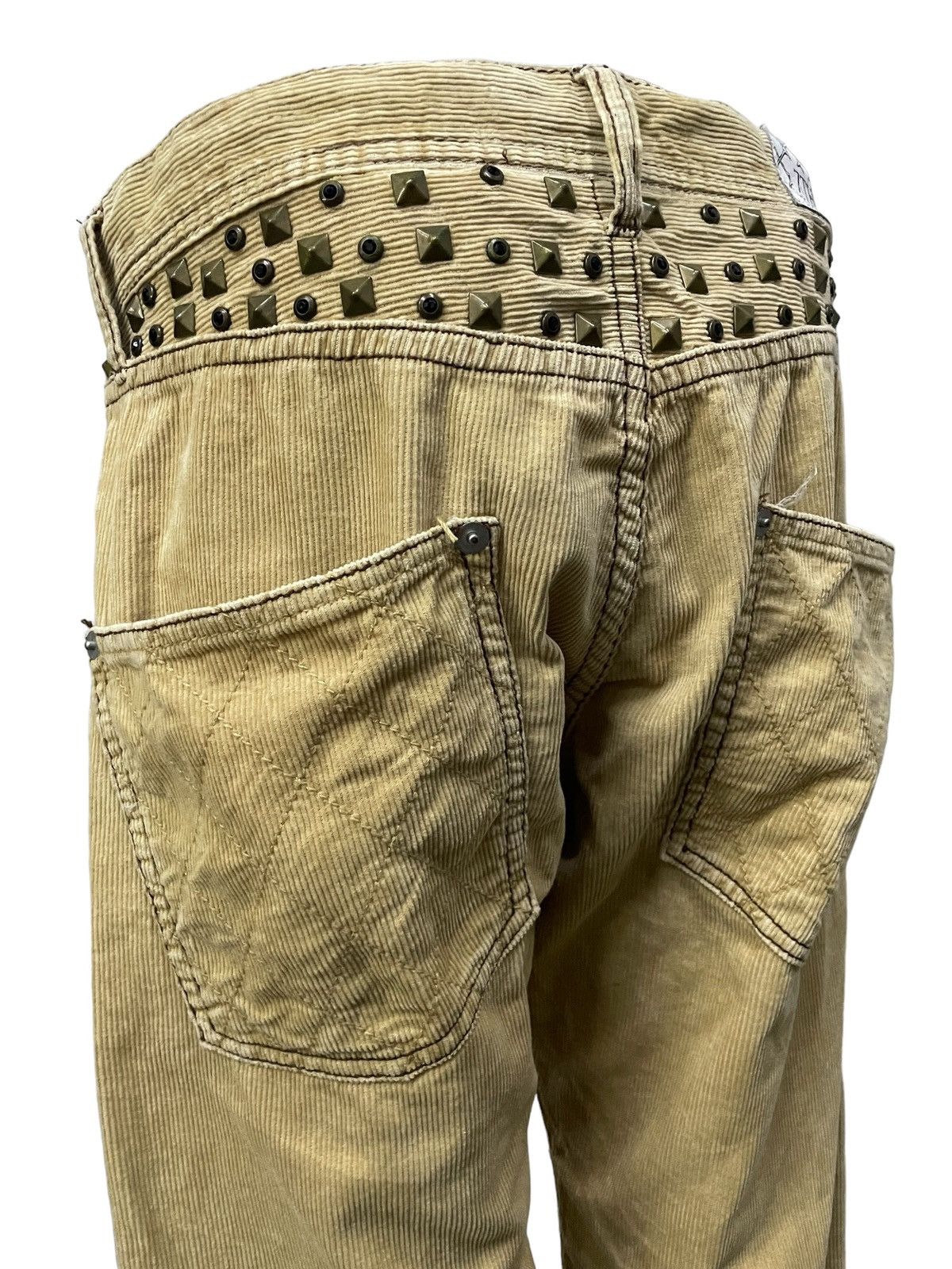 GOSTAR DE FUGA × Hysteric Glamour The 7three Japan Studded Rhinestones Corduroy Brown Pants Size US 32 / EU 48 - 7 Thumbnail