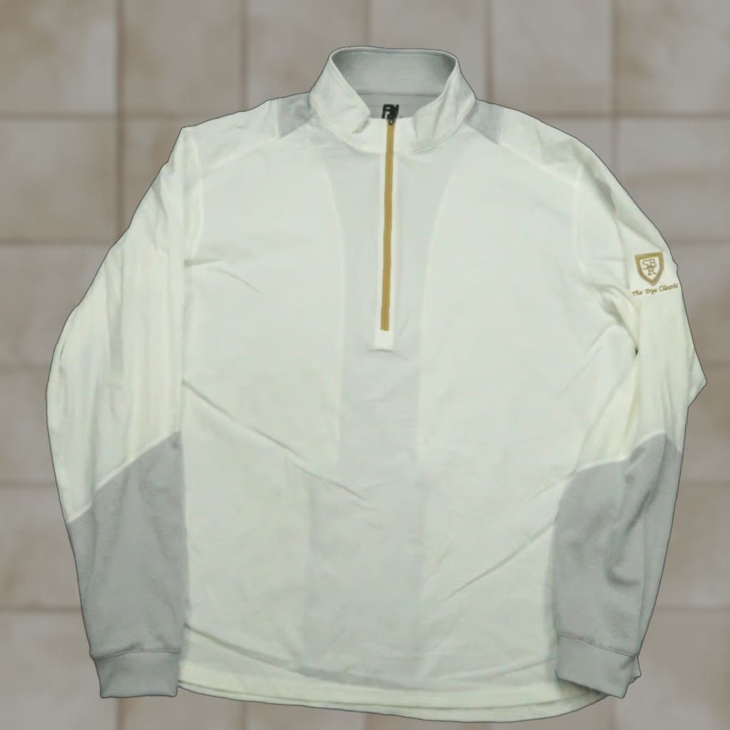 Footjoy FootJoy Jacket Men XL Hyperflex Zip Half Zip Stonebridge Ranch Golf Activewear White Windbreaker Pockets 1/2 Zip Mens XL Size US XL / EU 56 / 4 - 1 Thumbnail