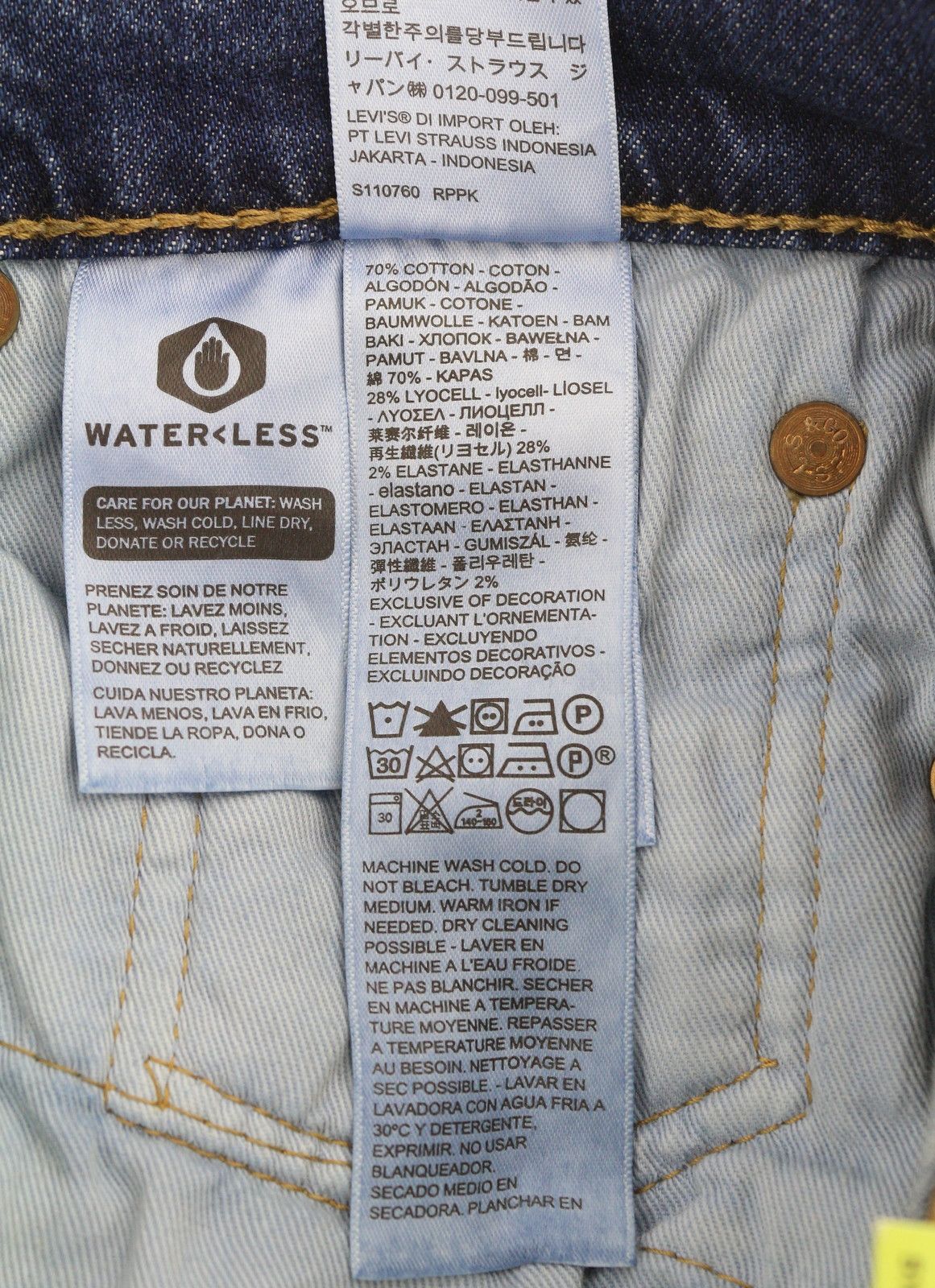 Levi's 511 W28/L32 Big E Slim Zip Faded Blue Jeans 87069 Size US 28 / EU 44 - 9 Thumbnail