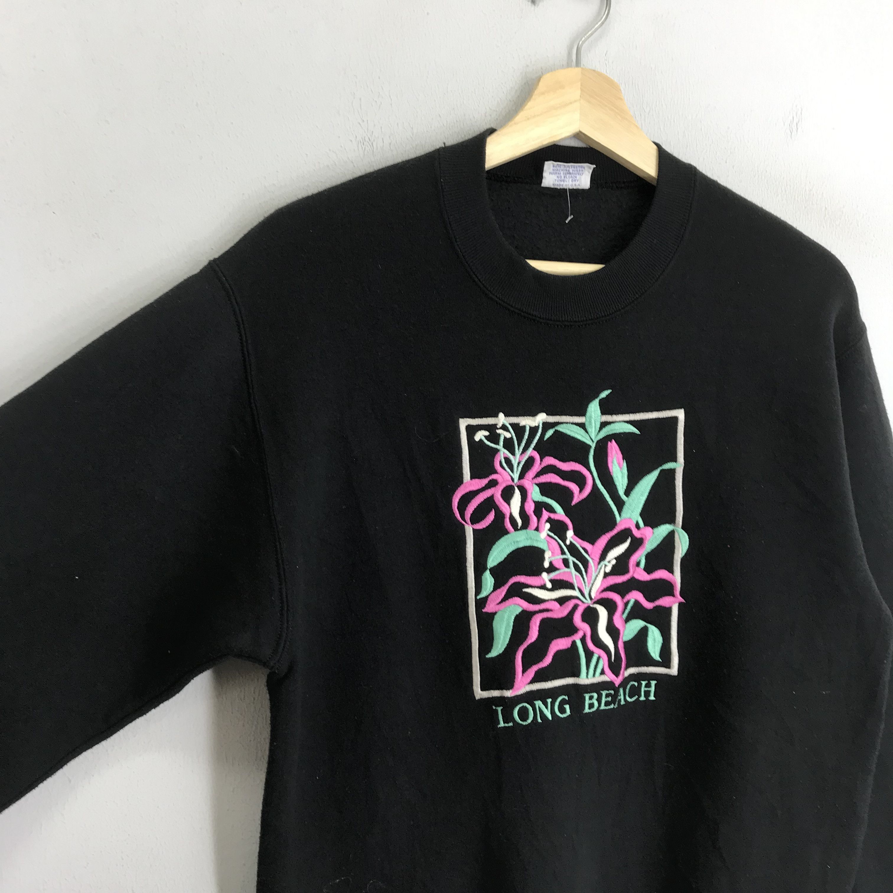 Vintage intage 90s Crazy Shirts Long Beach Sweatshirt - 309 Size US M / EU 48-50 / 2 - 4 Thumbnail