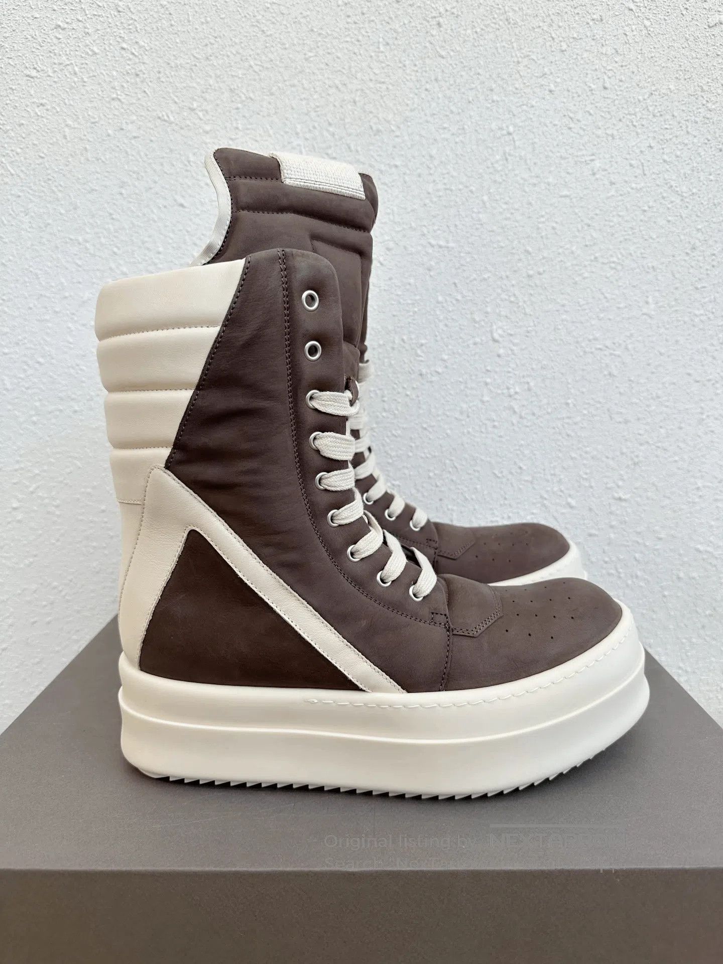 Rick Owens Rick Owens Platform Mega White Brown. Size US 9 / EU 42 - 1 Thumbnail