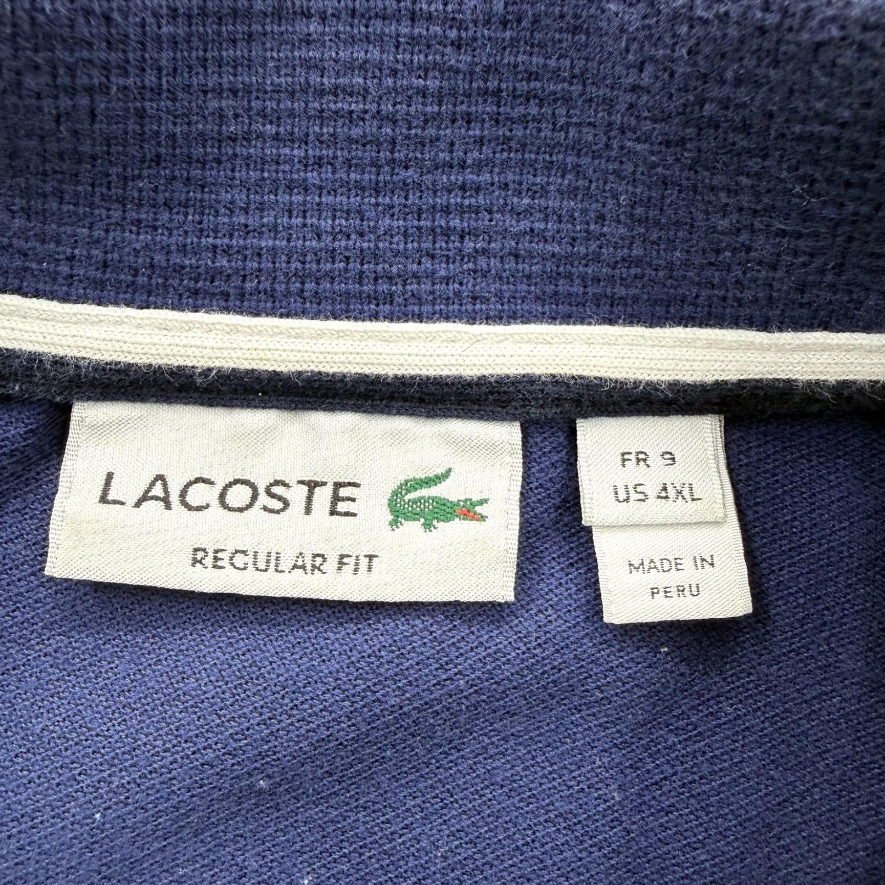 Lacoste Lacoste Polo Shirt Mens 4XL Blue Regular Fit Cotton Band Collar Logo Casual Size US XXL / EU 58 / 5 - 3 Thumbnail