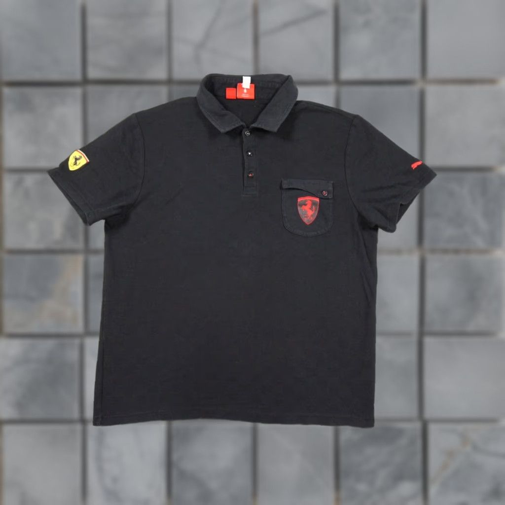 Puma PUMA Black Polo Shirt Mens Large Short Sleeve Collared Pocket Preppy Size US L / EU 52-54 / 3 - 1 Thumbnail
