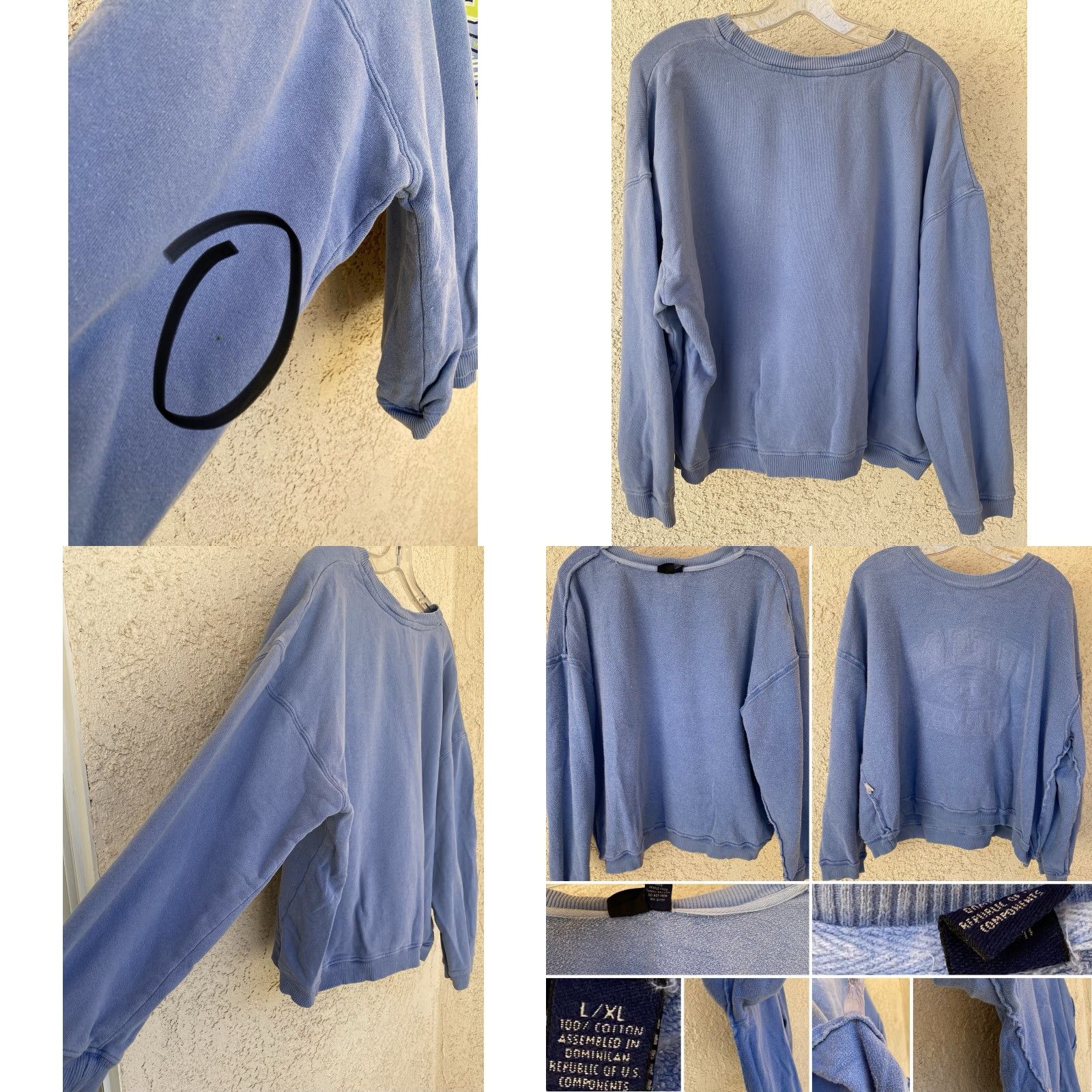 Equipment VINTAGE BUM Equipment Sweatshirt L XL Periwinkle Blue 90s Crewneck Distressed Graphic Print Men Size US L / EU 52-54 / 3 - 9 Thumbnail