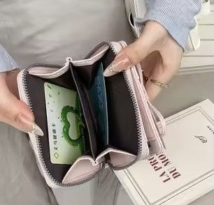Japanese Brand Ultra Thin Style Bow Zipper Wallet Card Holder Size ONE SIZE - 4 Thumbnail