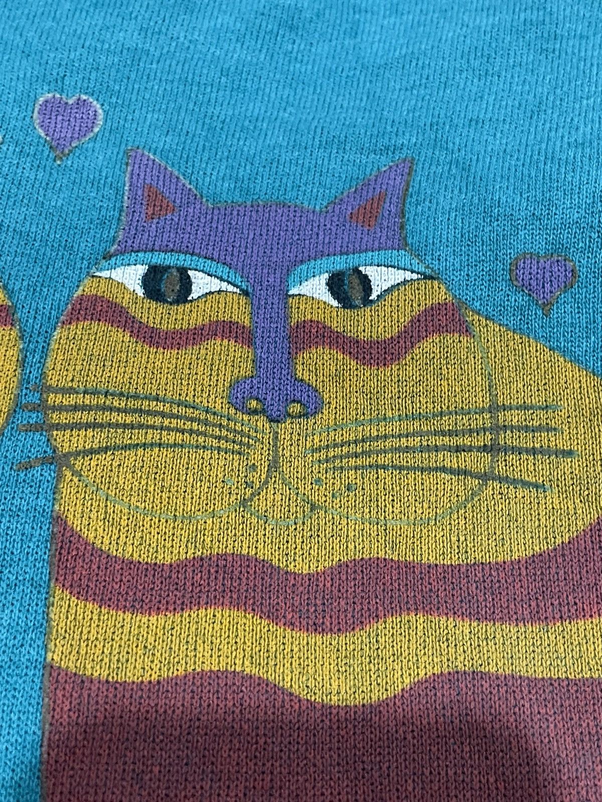 Art Comes First VTG 90s Laurel Burch Feline Friends Cats Arts Sweatshirt Size US L / EU 52-54 / 3 - 8 Thumbnail