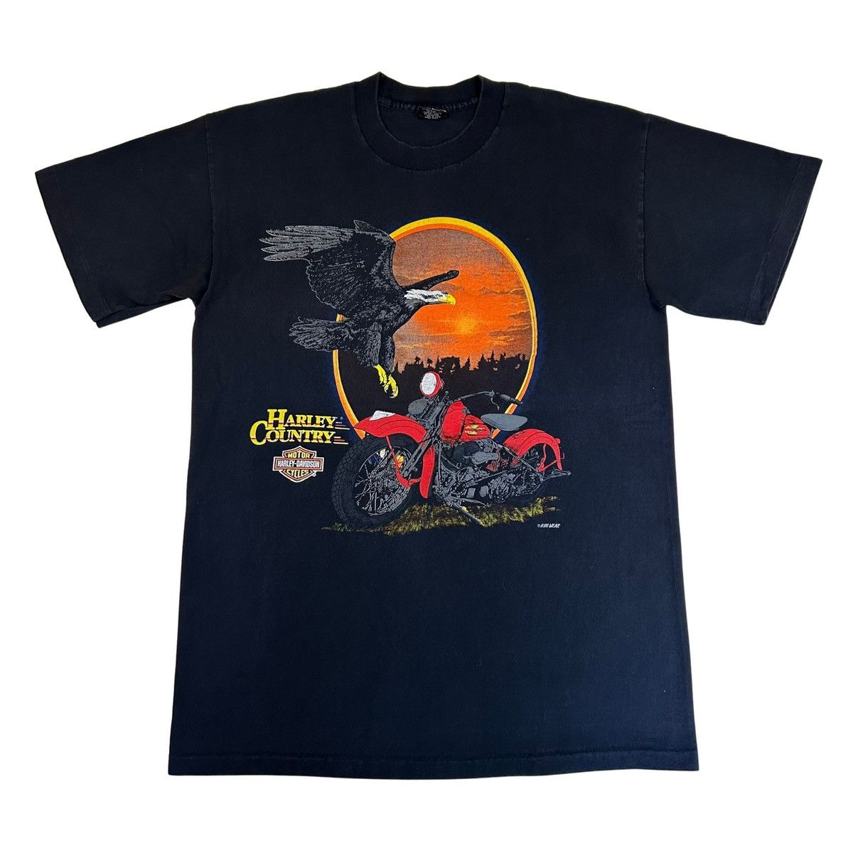 Harley Davidson 1995 Harley Davidson Bald Eagle RARE Vintage Graphic T Shirt Size US L / EU 52-54 / 3 - 1 Thumbnail