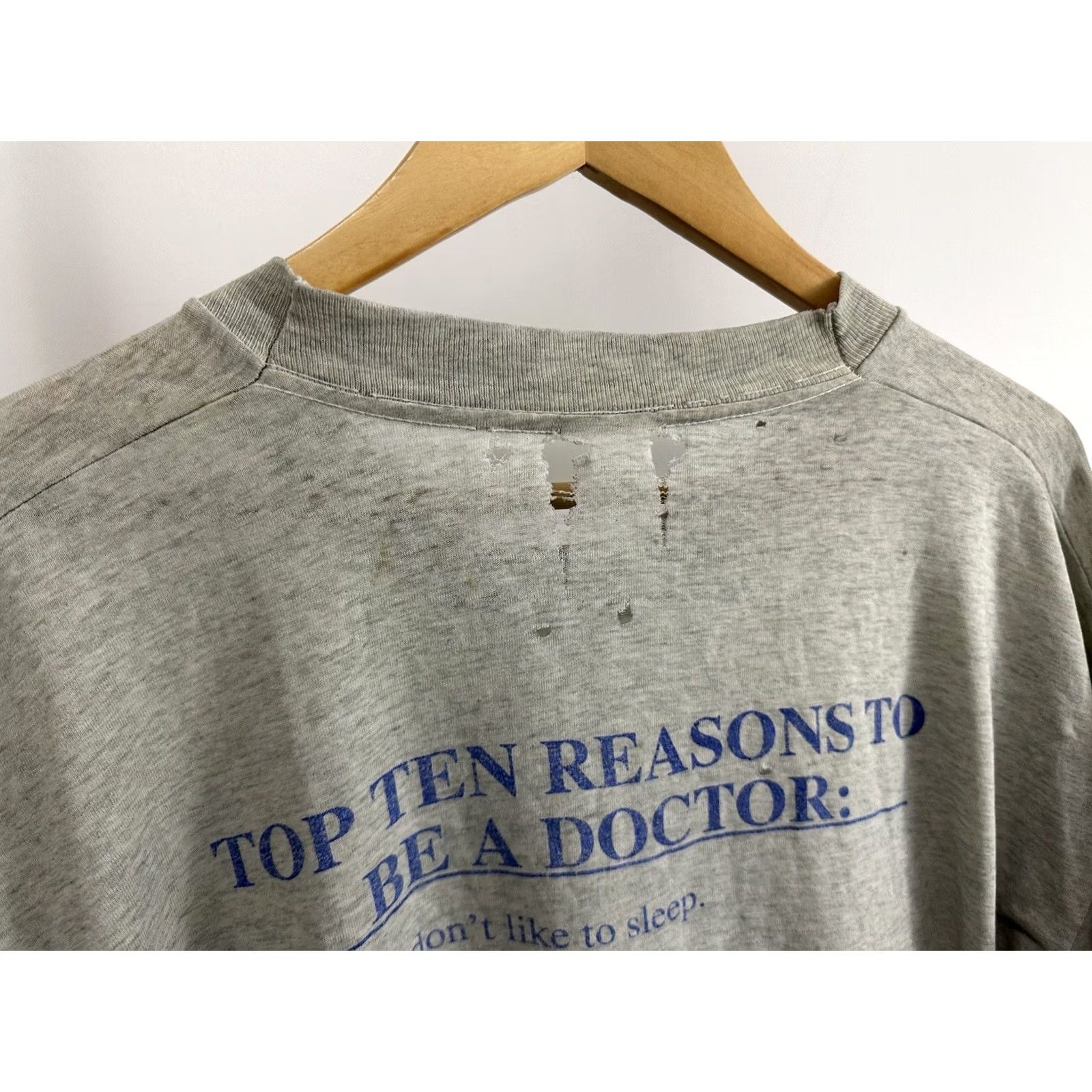 Reason VINTAGE 90s Top 10 Reasons To Be A Doctor T-Shirt XL Gray WIP Burnout Paper Thin Mens Size US XL / EU 56 / 4 - 5 Thumbnail