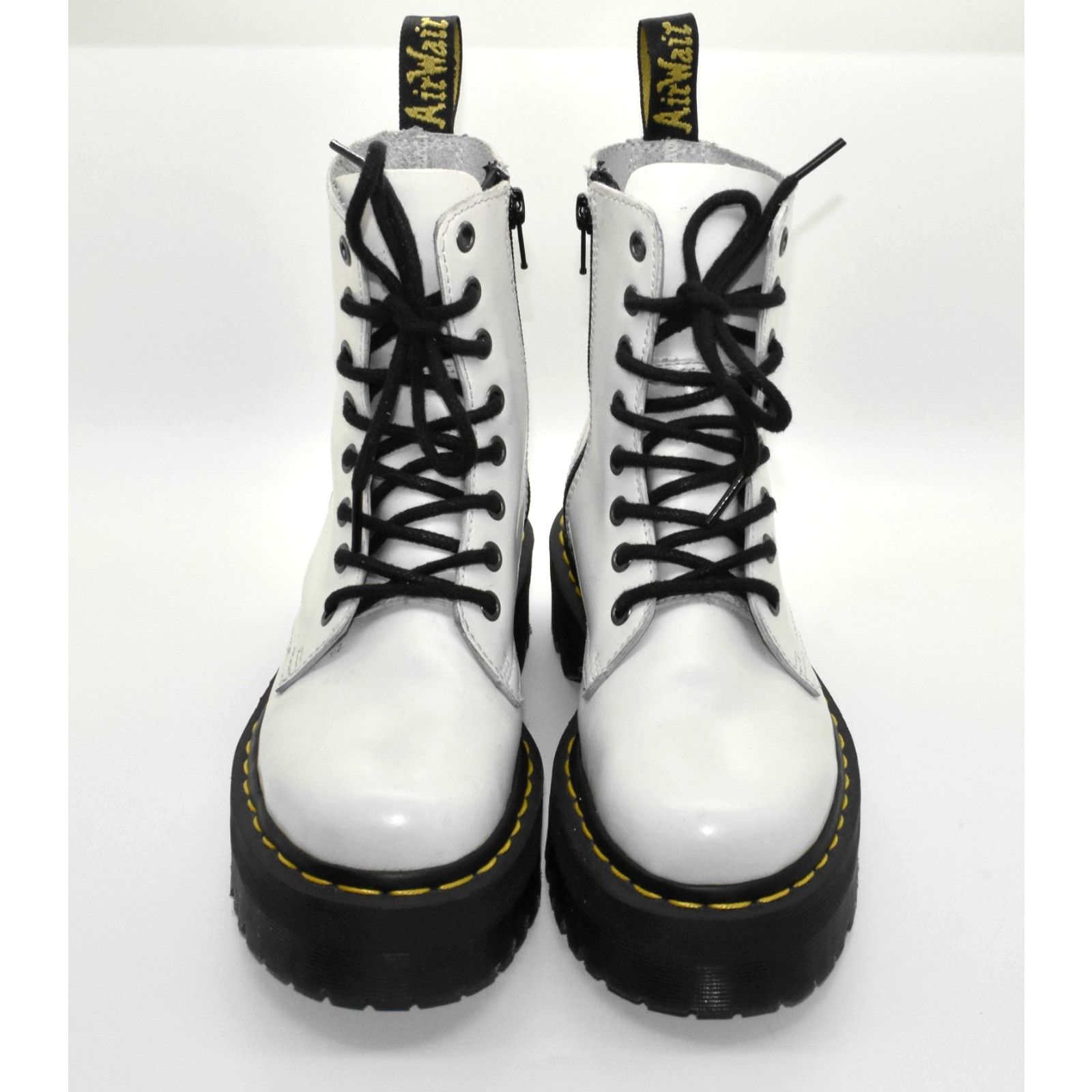 Dr. Martens DR MARTENS Jadon White Leather 8-Eye Platform Boots EU 36 Size US 5.5 / IT 35.5 - 3 Thumbnail