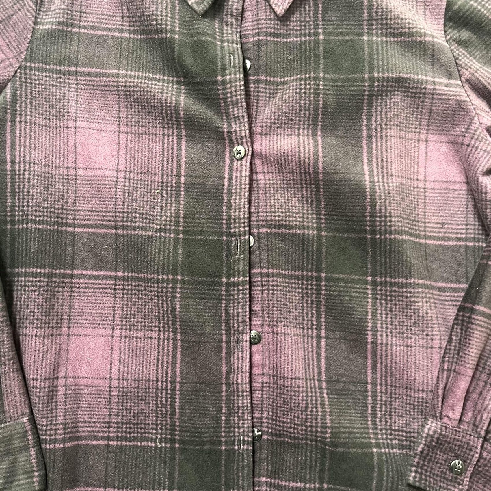 Wrangler Wrangler Shirt Womens XL Purple Black Plaid Fleece Button Up Long Sleeve Top Size XL / US 12-14 / IT 48-50 - 2 Thumbnail