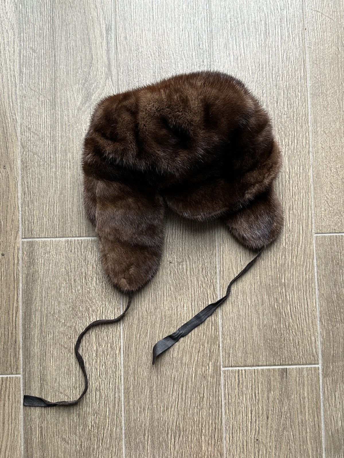 Vintage Real Mink Fur Genuine Trapper Hat Vintage Slavic Ushanka Size ONE SIZE - 7 Thumbnail