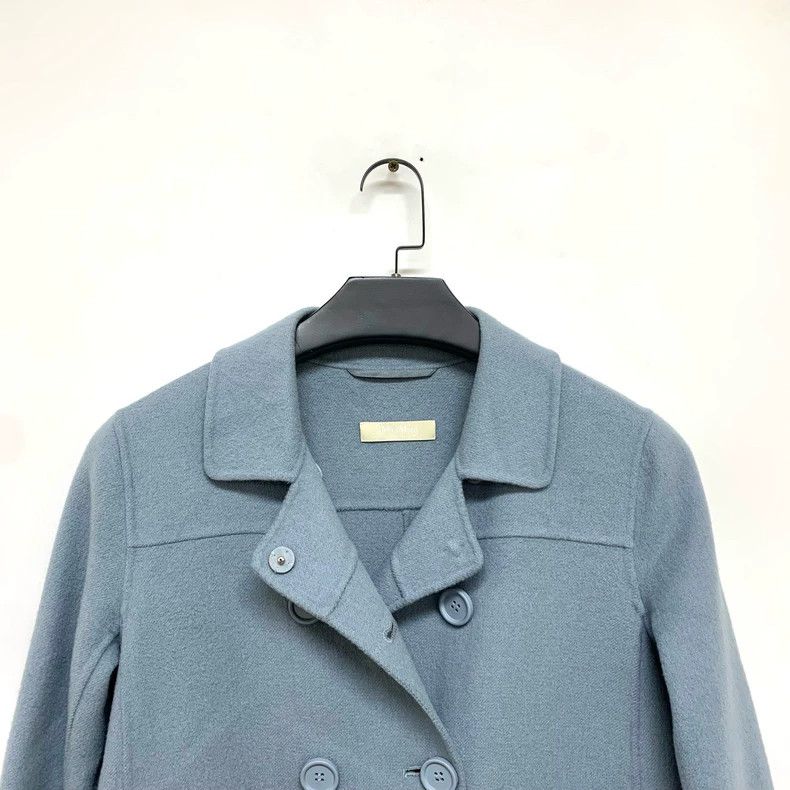 Max Mara Max Mara Haze Blue Wool Coat Size S / US 4 / IT 40 - 2 Thumbnail
