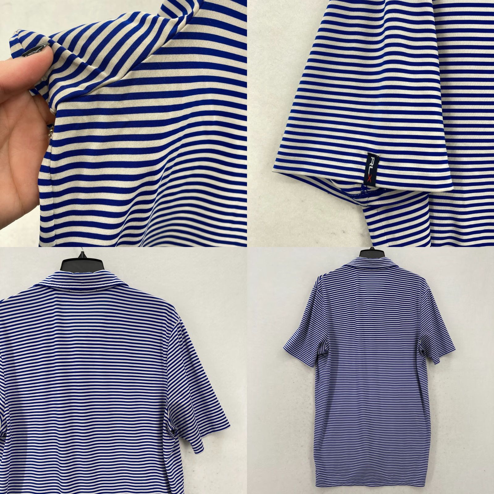 RLX Ralph Lauren RLX Ralph Lauren Polo Golf Shirt Mens M Blue Striped Collar Stretch Preppy Shirt Size US M / EU 48-50 / 2 - 8 Thumbnail