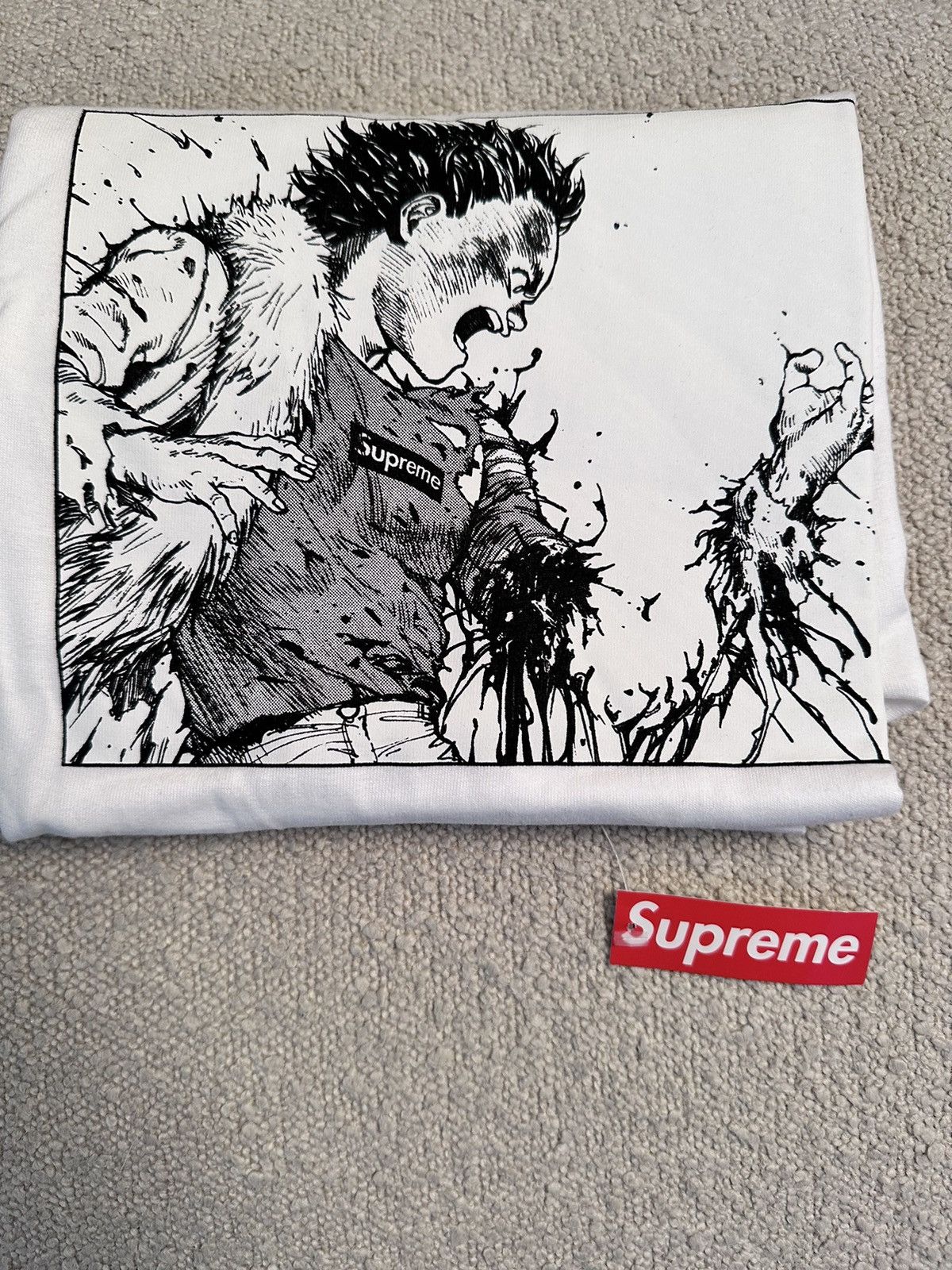 Supreme akira arm tee white on sale