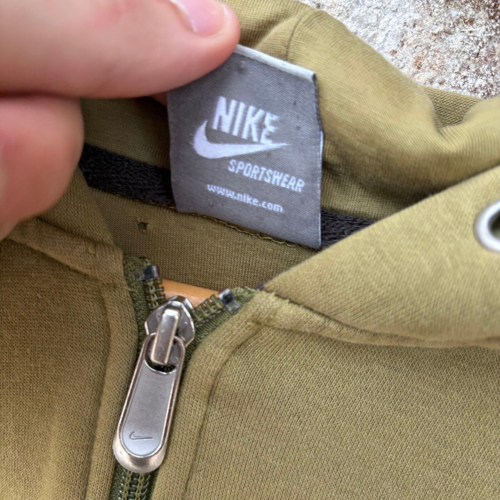 Nike Vintage Olive Green Nike hoodie zipup Size US XL / EU 56 / 4 - 4 Thumbnail