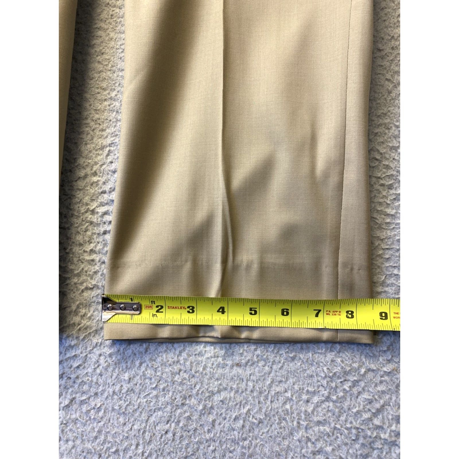 Vintage MENS PAUL BETENLY 35R FLORENCE DRESS PANTS KHAKI 100% WOOL FLAT FRONT STRAIGHT FIT 35x30 Size US 35 - 5 Thumbnail