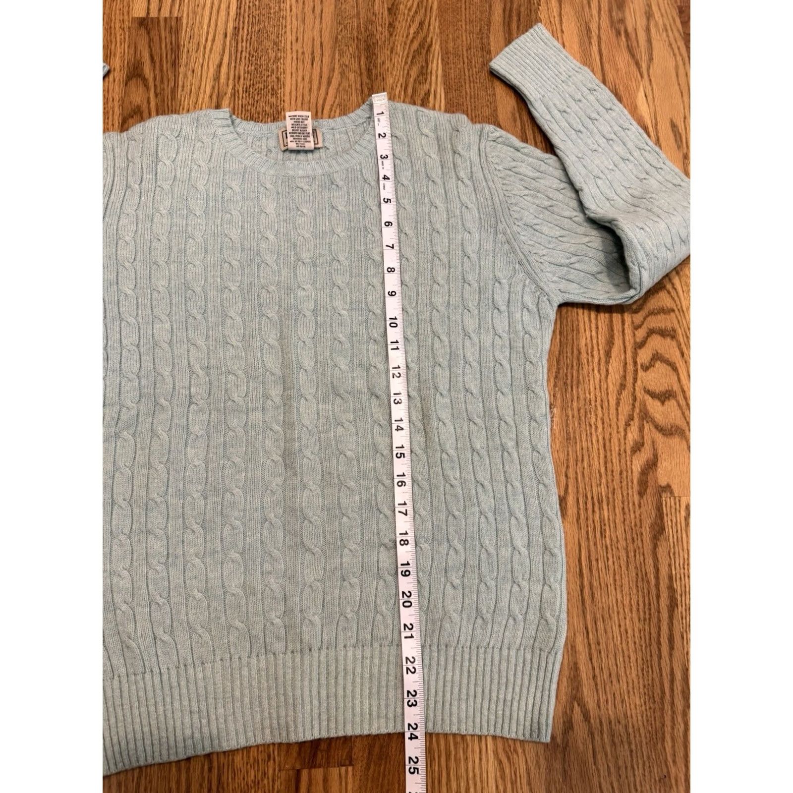 Vintage LL Bean Lambs Wool Blend Cable Knit Crewneck Sweater Women’s Size M Blue Size M / US 6-8 / IT 42-44 - 5 Thumbnail