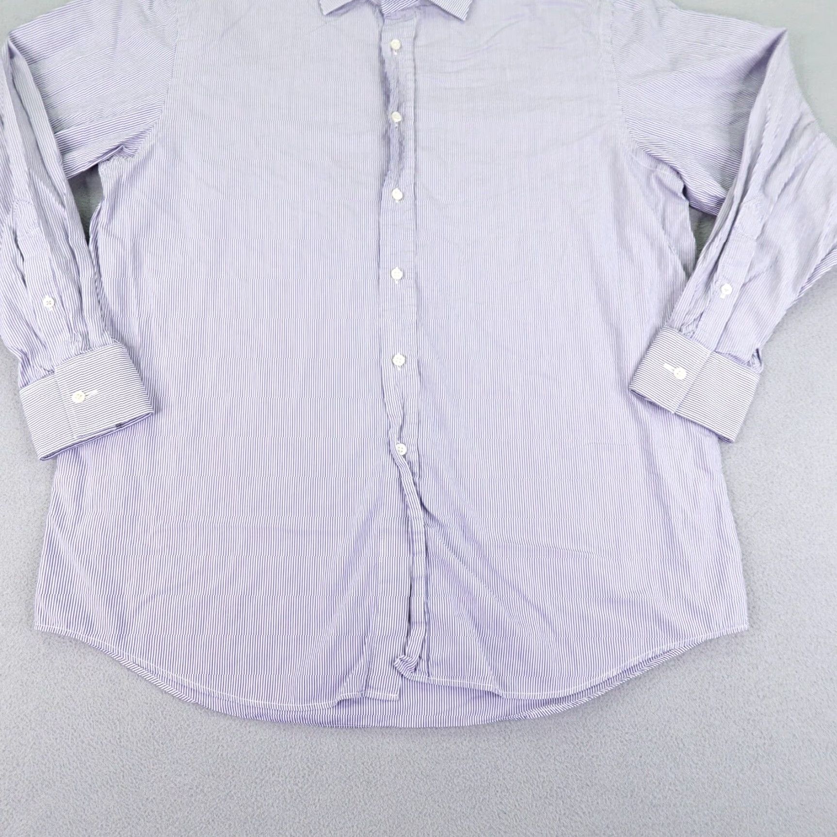 Ralph Lauren Ralph Lauren Shirt Mens XL Blue White Stripes Button Up Italy 17 Black Label? Size US XL / EU 56 / 4 - 3 Thumbnail