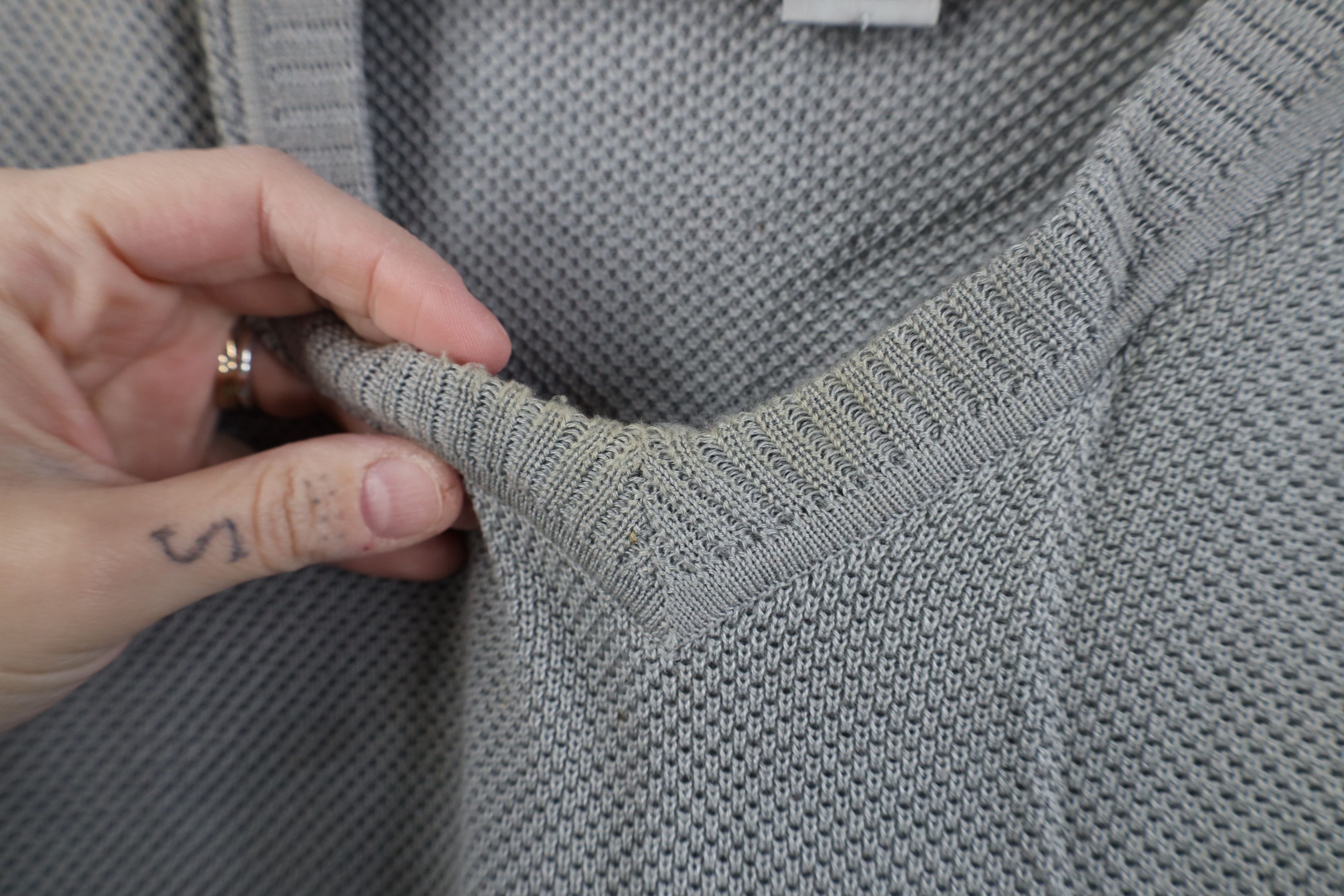 Vintage Vintage 90s Streetwear Cotton Thermal Knit Sweater Vest Gray Size US XXL / EU 58 / 5 - 4 Thumbnail