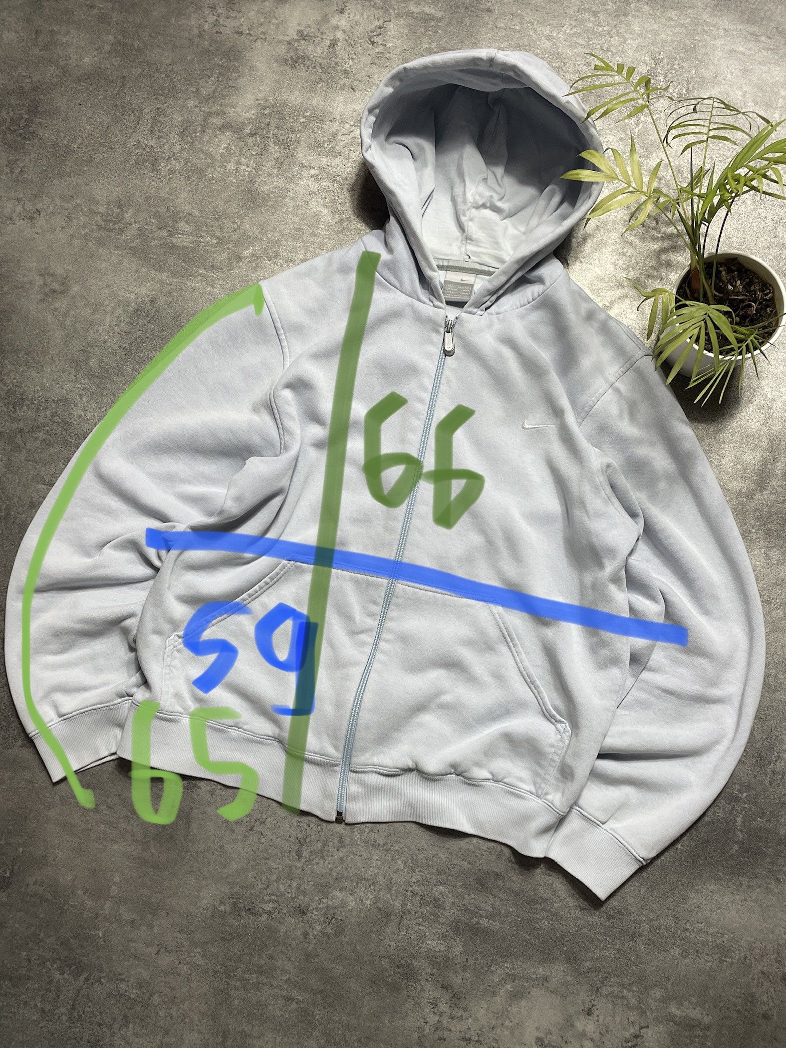 Nike RARE❗️Nike Vintage Y2K Hoodie Silver Tag Boxy Fit Baby Blue Size US S / EU 44-46 / 1 - 18 Thumbnail