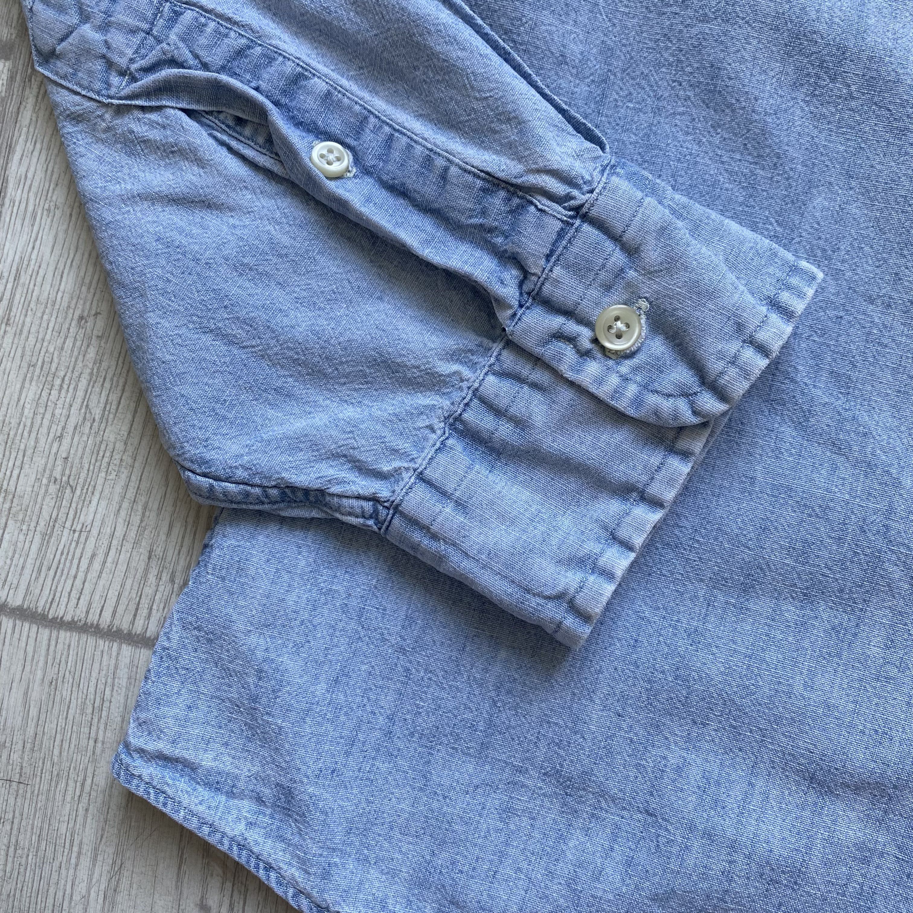Polo Ralph Lauren 👔 Vintage Polo Ralph Lauren Shirt Faded Denim blue light Size US M / EU 48-50 / 2 - 7 Thumbnail