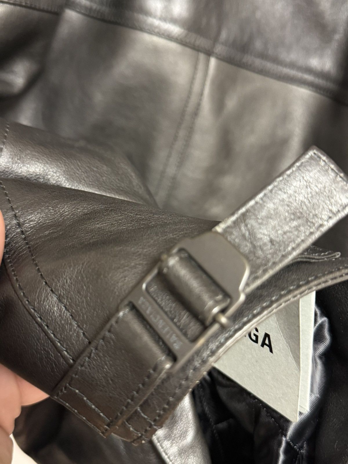 Balenciaga RARE - Summer 24 Cocoon Kick Leather Jacket M Size US M / EU 48-50 / 2 - 9 Thumbnail