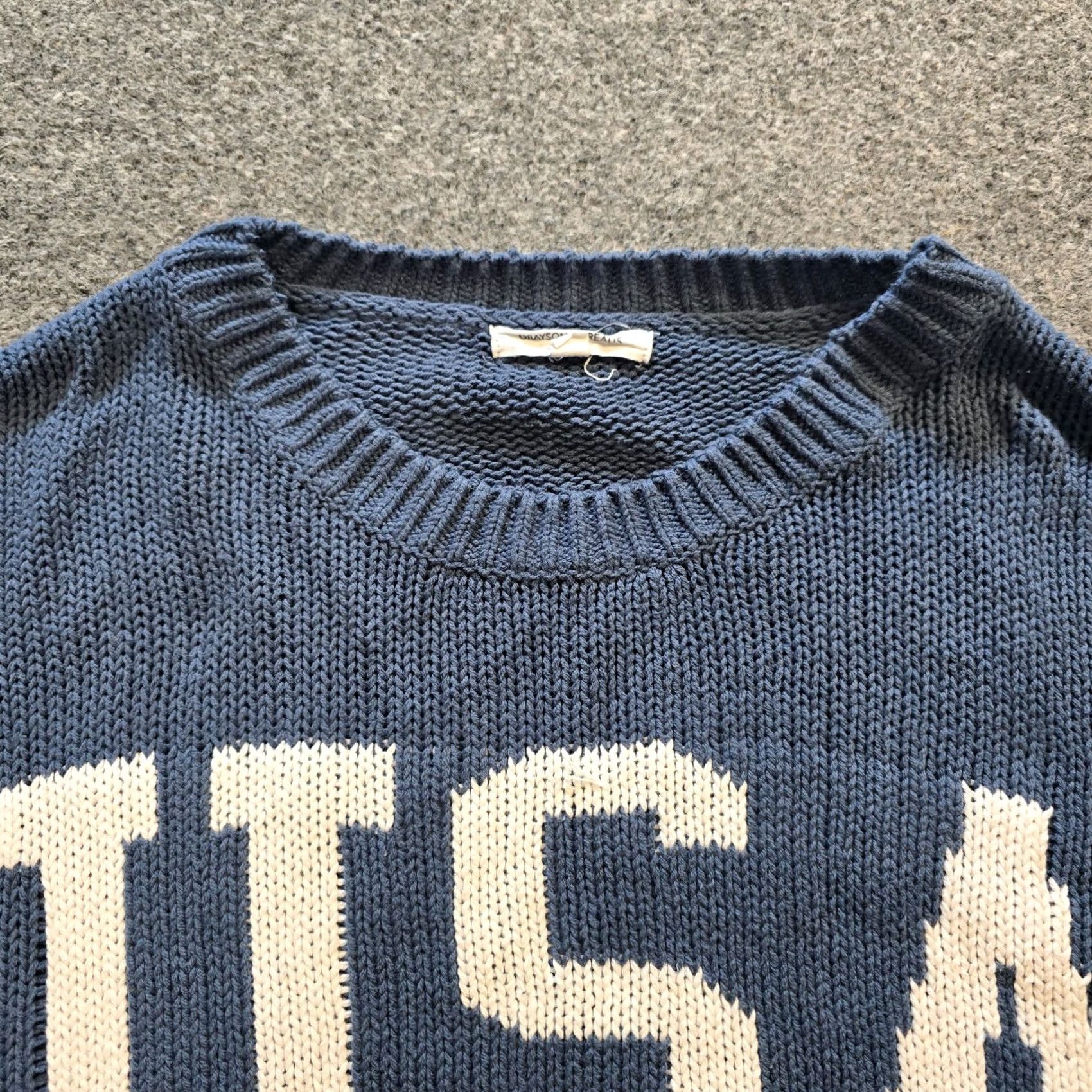 Vintage Greyson Threads Sweater Womens Size XXL Blue USA Graphic Knit Cropped Casual Pullover Long Sleeve Round Neck Knit Regular Adults Womens Size XXL / US 16-18 / IT 52-54 - 2 Thumbnail