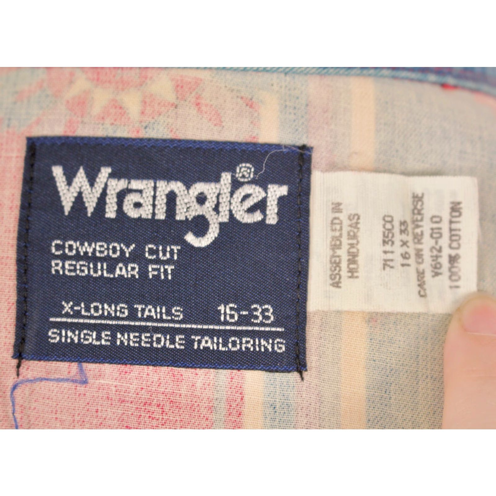 Wrangler VINTAGE Wrangler Western Shirt Mens 33 Red Blue Paisley 90s Shirt Wrangler 1990s"" Size US XS / EU 42 / 0 - 4 Thumbnail