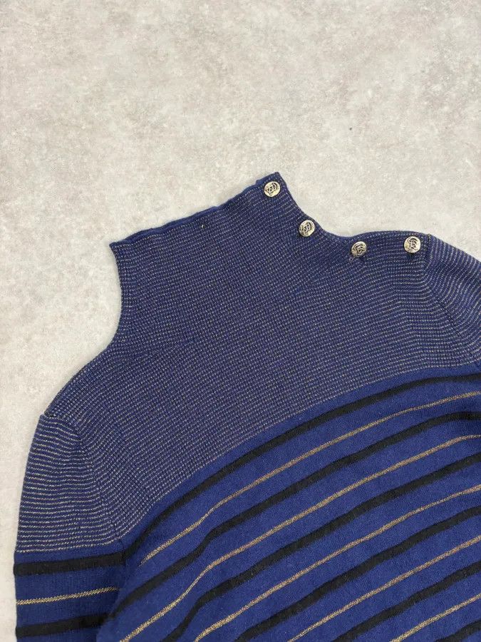 Vintage 2000s Sonia Rykiel Navy Striped Cashmere Sweater Size M / US 6-8 / IT 42-44 - 5 Thumbnail