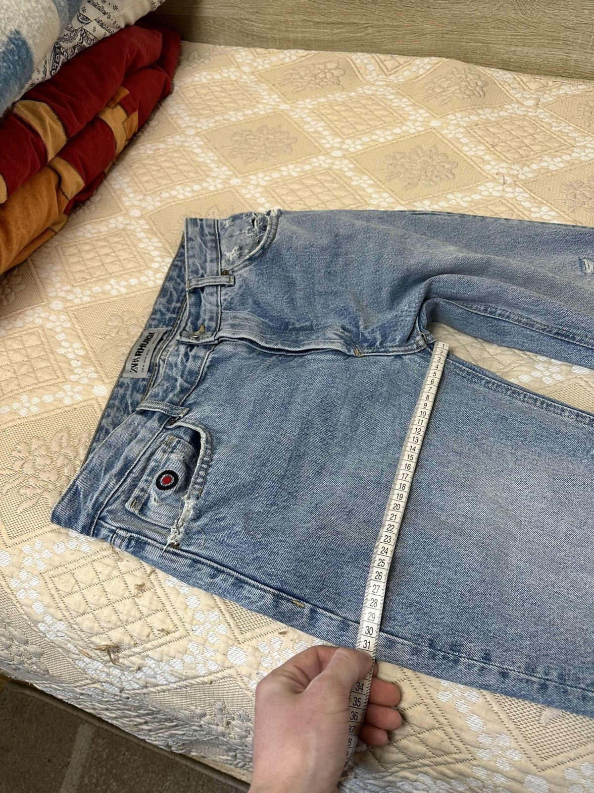 Rhude × Zara 🔥 Zara x Rhude Rhuigi Jeans Distressed Denim Pants Blue Size US 32 / EU 48 - 13 Thumbnail