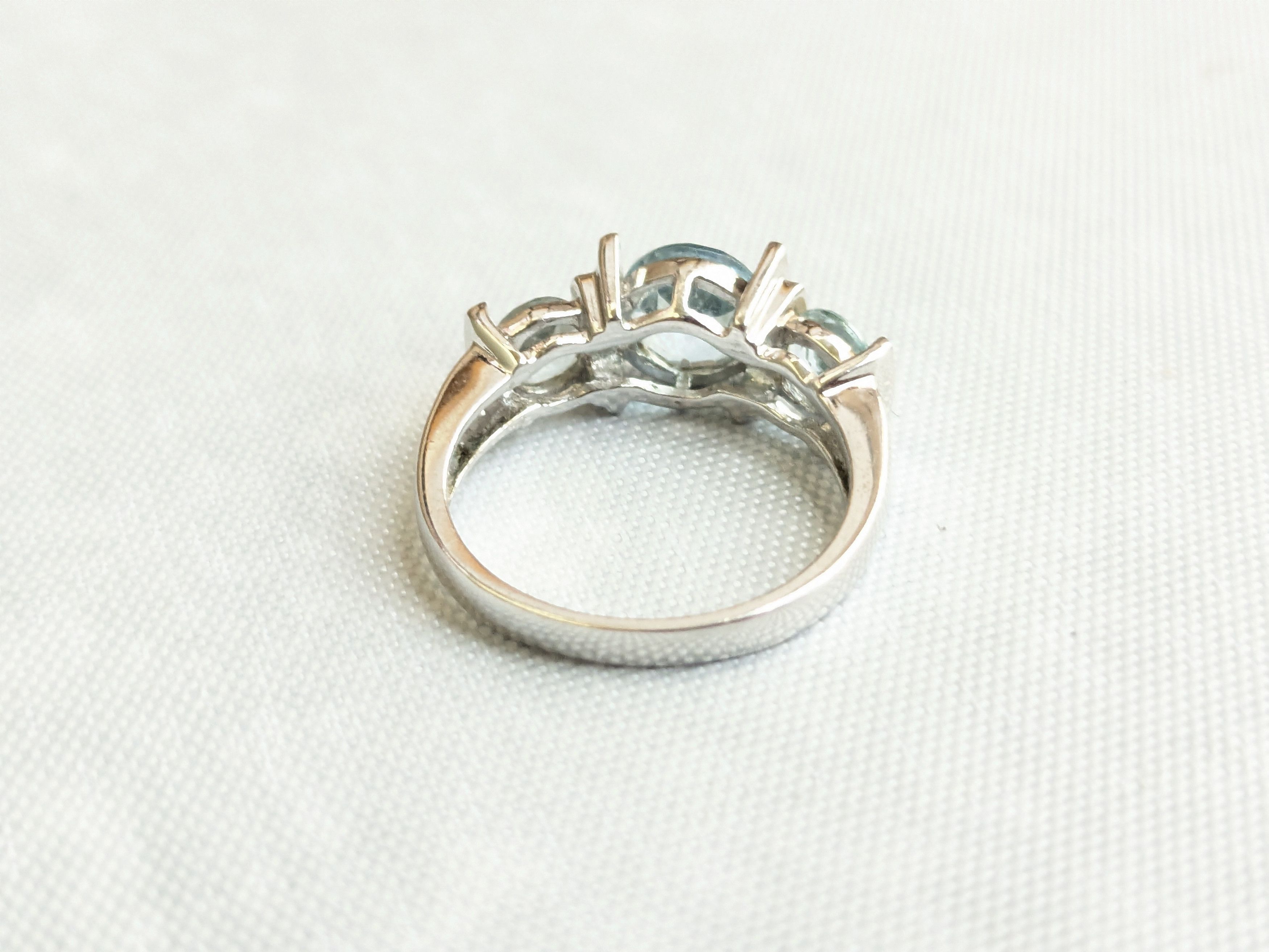 Jewelry Vintage Sterling Silver Ring Blue Aquamarine 6 Size ONE SIZE - 8 Thumbnail