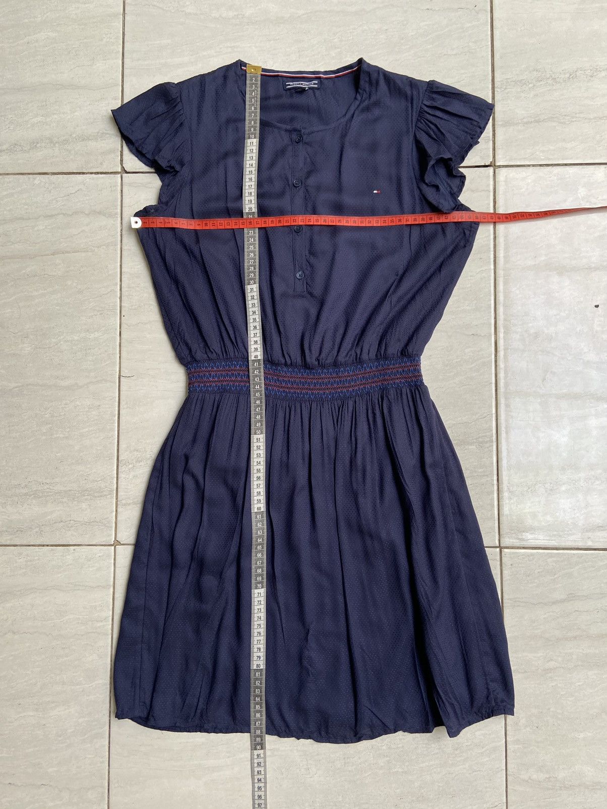 Tommy Hilfiger TOMMY HILFIGER Navy Midi Dress Size S / US 4 / IT 40 - 8 Thumbnail