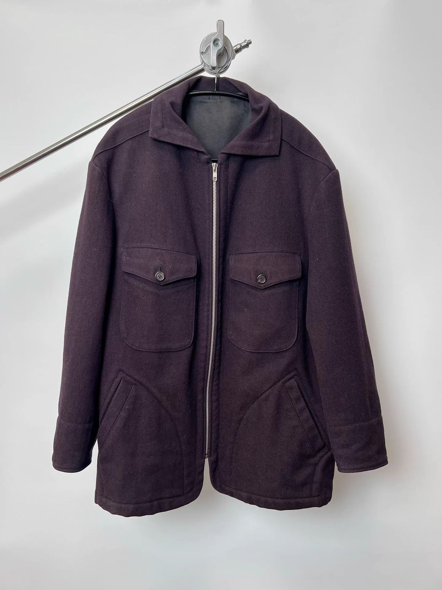 Yohji Yamamoto Yohji Yamamoto YS for Man purple wool blend men's coat Size US L / EU 52-54 / 3 - 1 Thumbnail