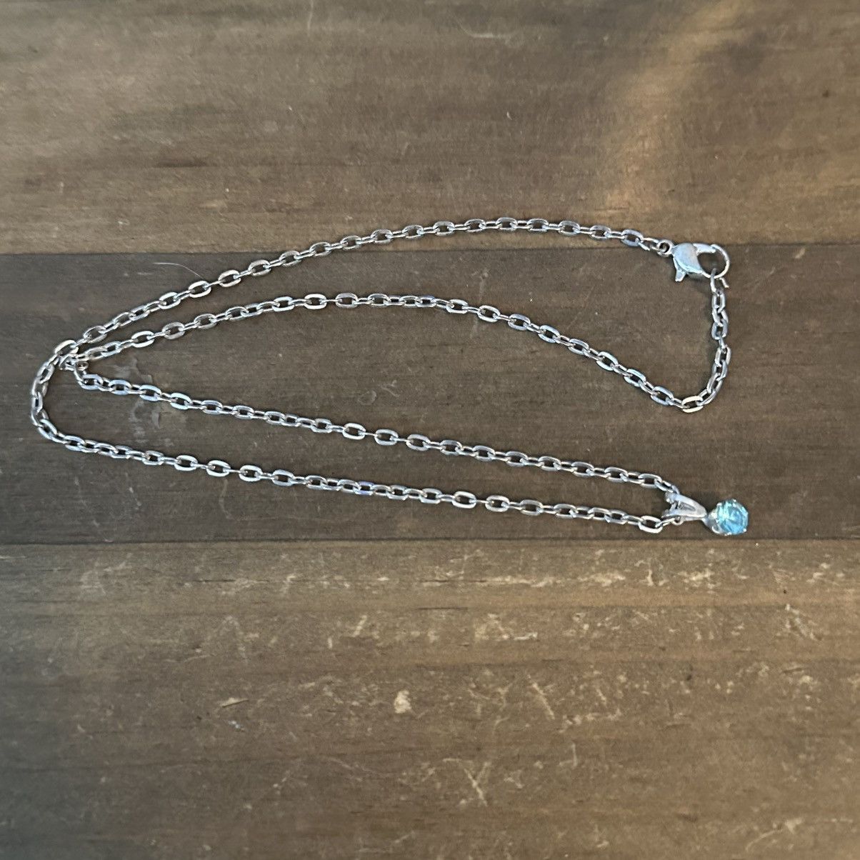 Other Silver tone aquamarine pendant necklace Size ONE SIZE - 2 Thumbnail