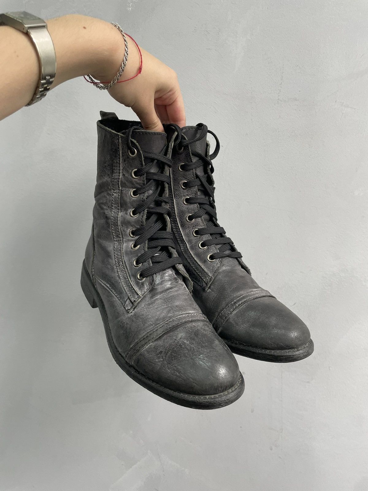 Dirk Bikkembergs Rare washed black combat boots bikkembergs style hype Size US 8.5 / IT 38.5 - 7 Thumbnail