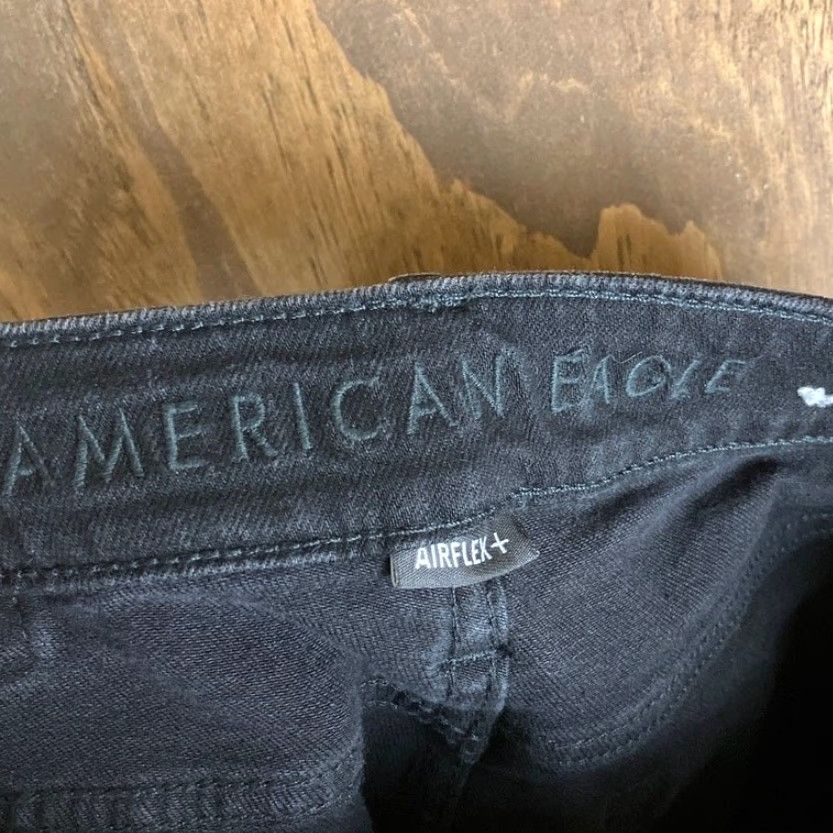 American Eagle Outfitters American Eagle Outfitters Mens Jeans Black Denim Slim Straight Stretch 29X30 Size US 29 - 4 Thumbnail