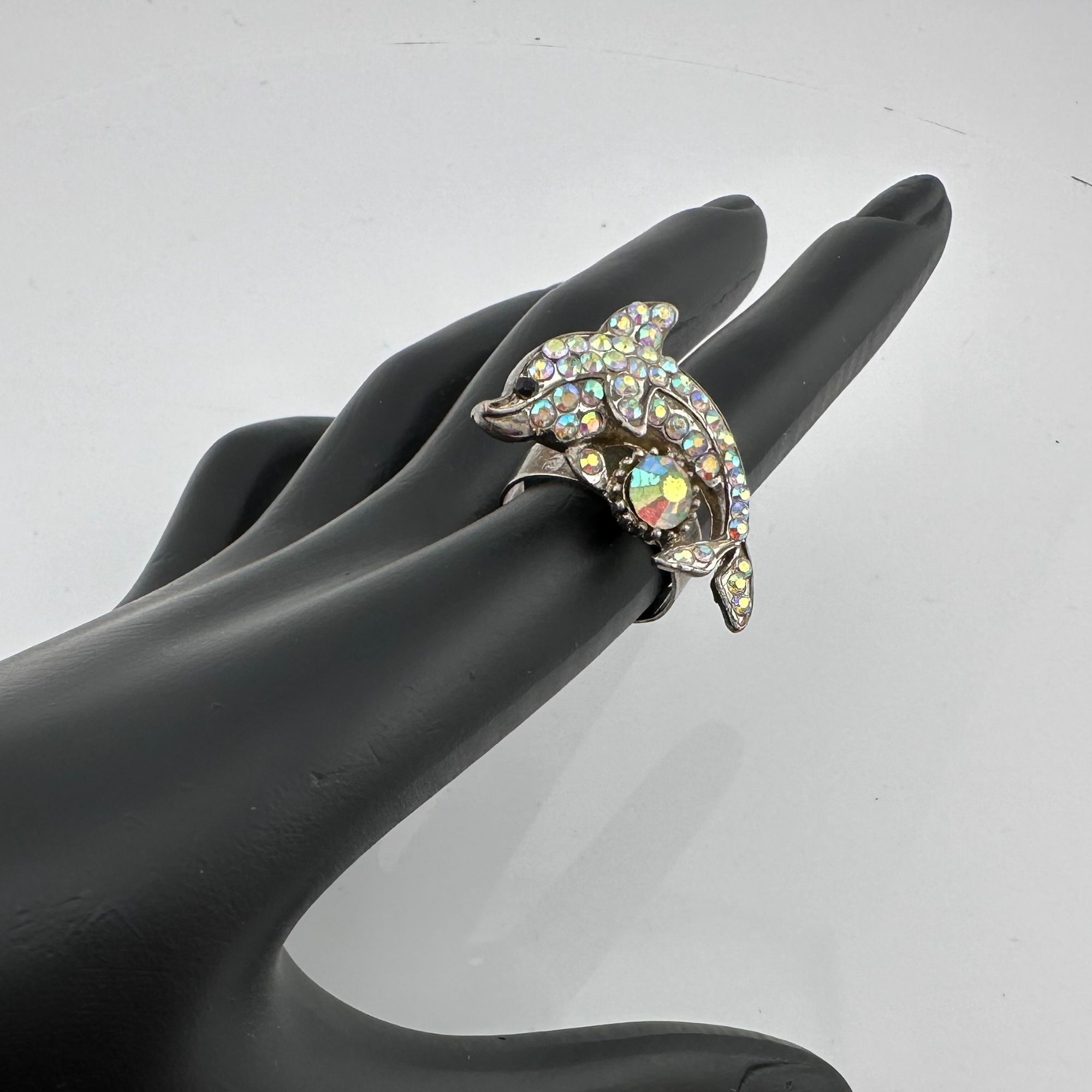 Vintage Vintage Costume Jewelry Owl, Dolphin and Turtle Rhinestone Size ONE SIZE - 8 Thumbnail